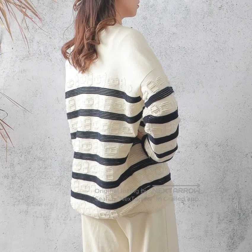 Hermes Hermes Black White Stripe Cashmere Sweater. Size US S / EU 44-46 / 1 - 2 Thumbnail
