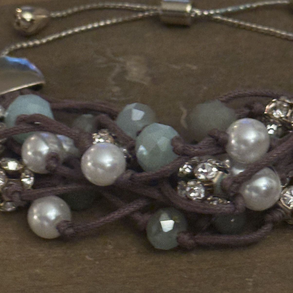Other Multi strand cluster bead leather cord adjustable bracelet Size ONE SIZE - 6 Thumbnail