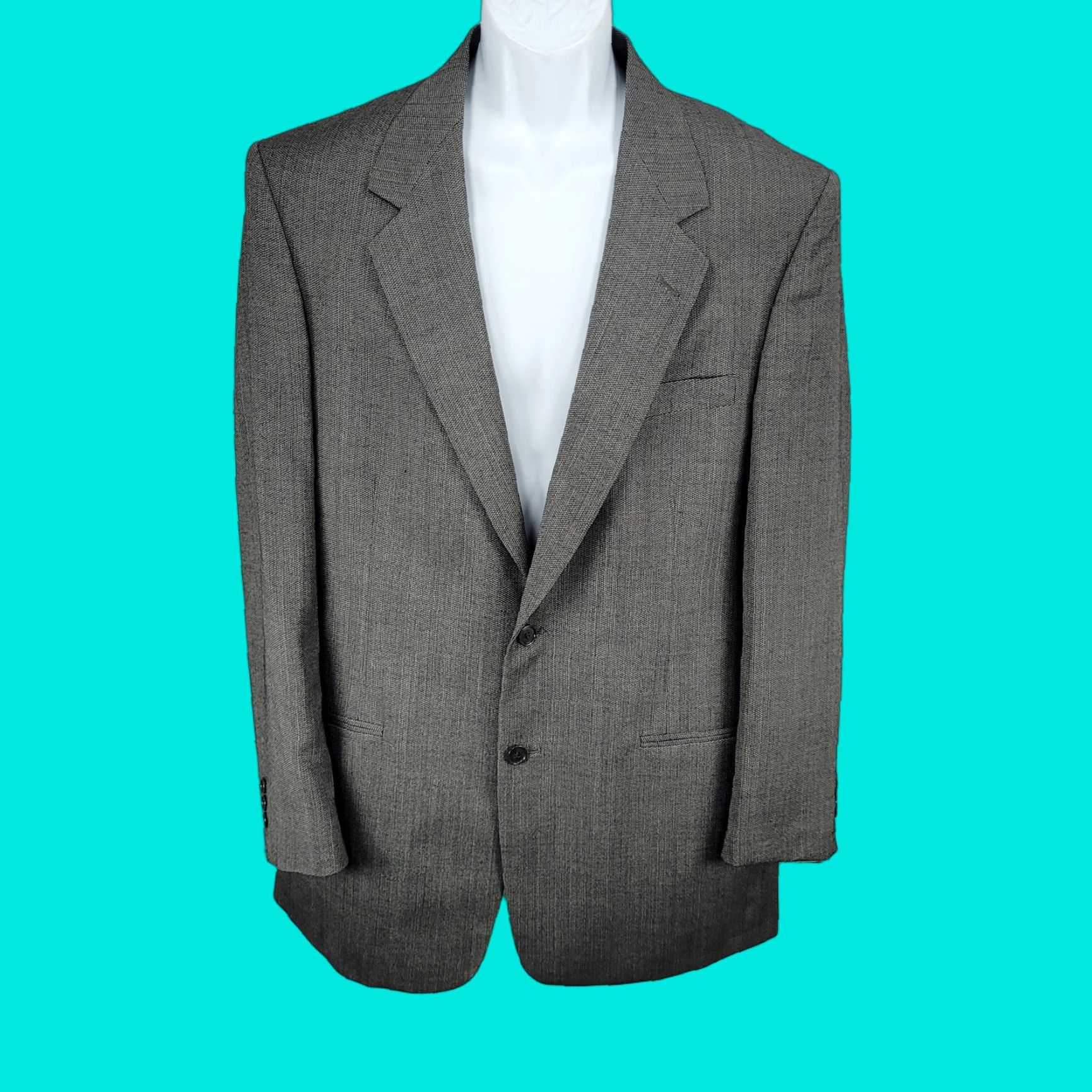 Pierre Cardin VINTAGE Pierre Cardin Grey 2 Button Ventless Notch Blazer Sport Coat Suit Jacket USA 42L Size 42R - 1 Thumbnail