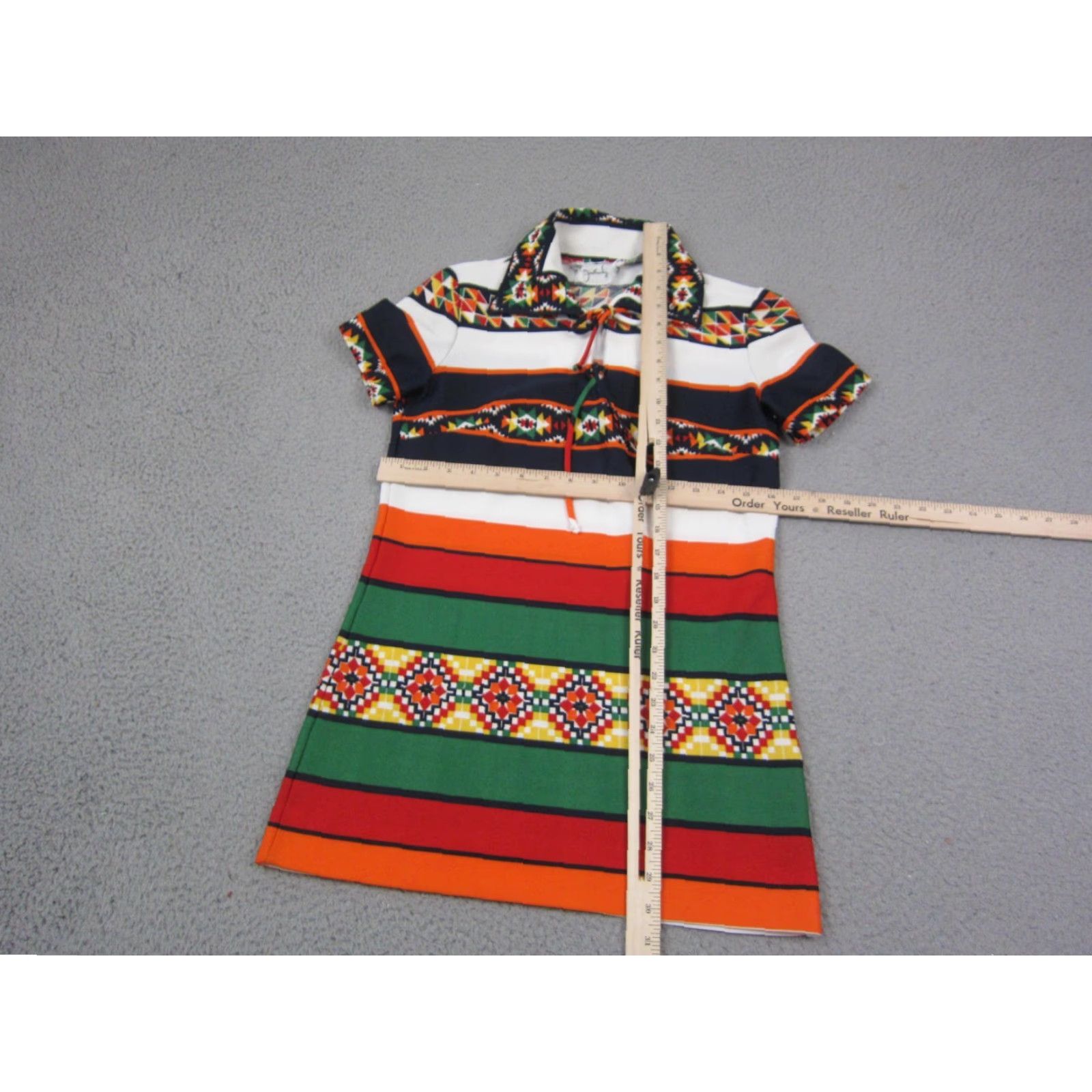 Vintage VINTAGE Jonathan Logan Dress Womens S Orange Green Striped Polo Mod 60s 70s Size S / US 4 / IT 40 - 5 Thumbnail