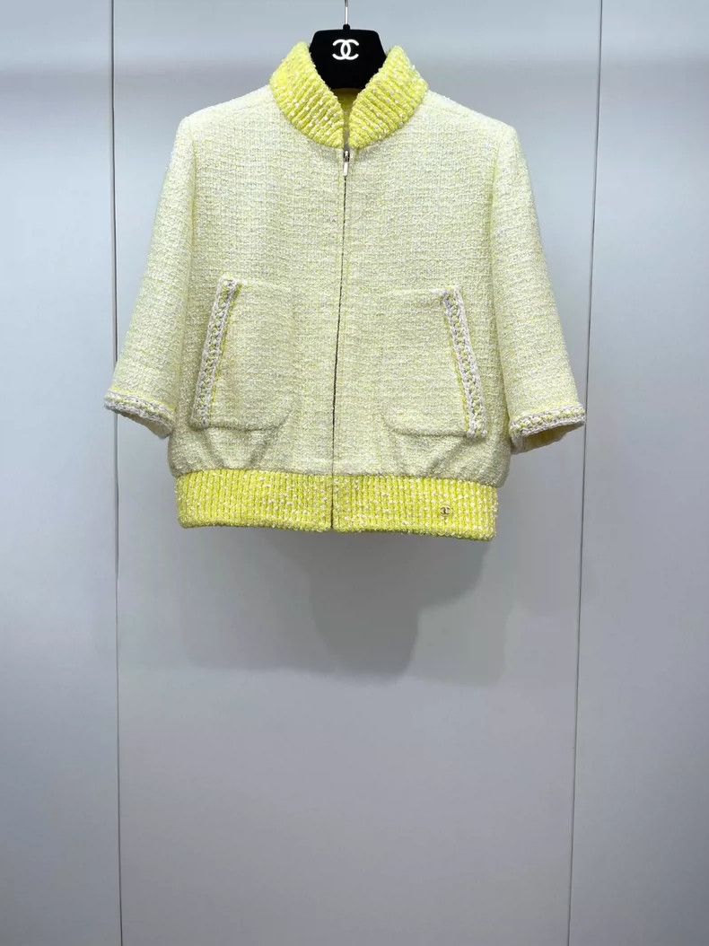 Chanel Chanel Beach series show yellow tweed zipper jacket 2504-Ne Size XXS / US 00 / IT 34 - 1 Thumbnail
