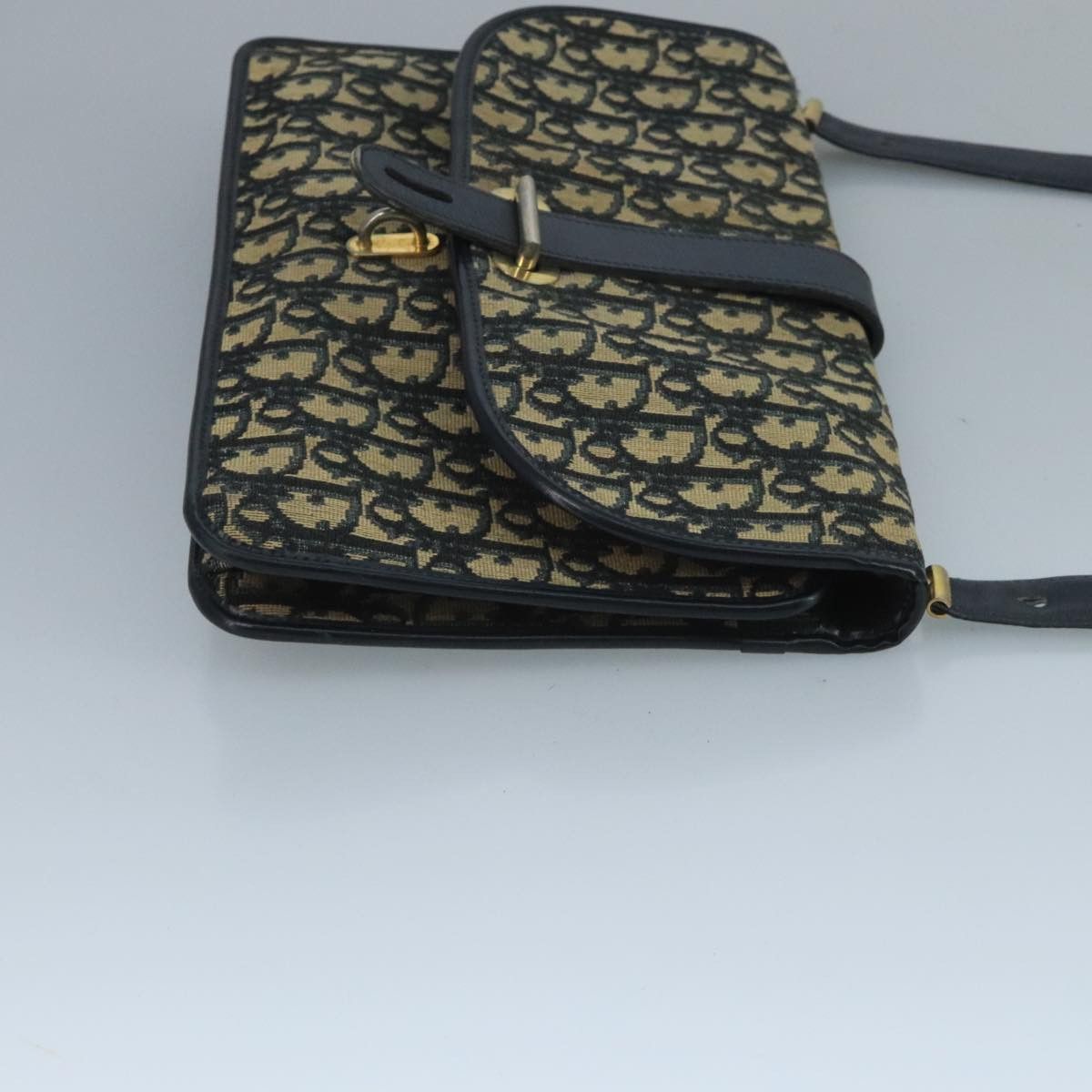 Dior DIOR Trotter Canvas Shoulder Bag Navy Gold Size ONE SIZE - 4 Thumbnail