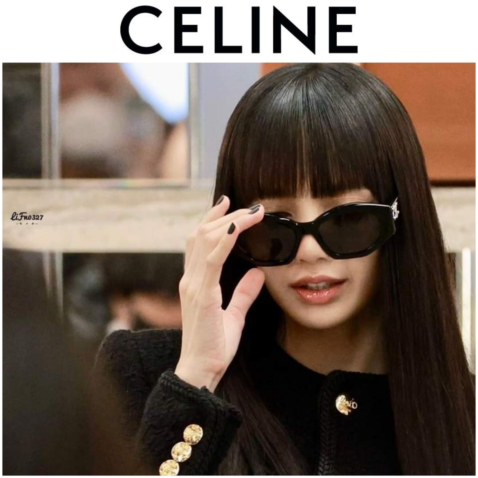 image of Celine Triomphe 08 Sunglasses In Acetate in Black, Women's