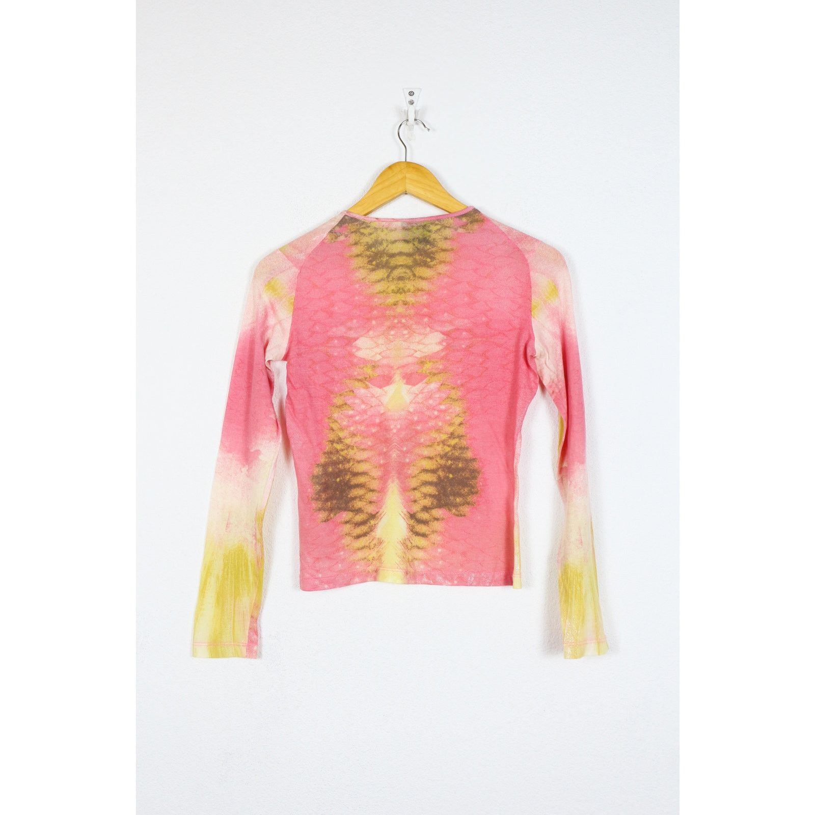 Just Cavalli Just Cavalli Y2K Mesh Abstract Printed Long Sleeve Top Tee Size M / US 6-8 / IT 42-44 - 5 Thumbnail