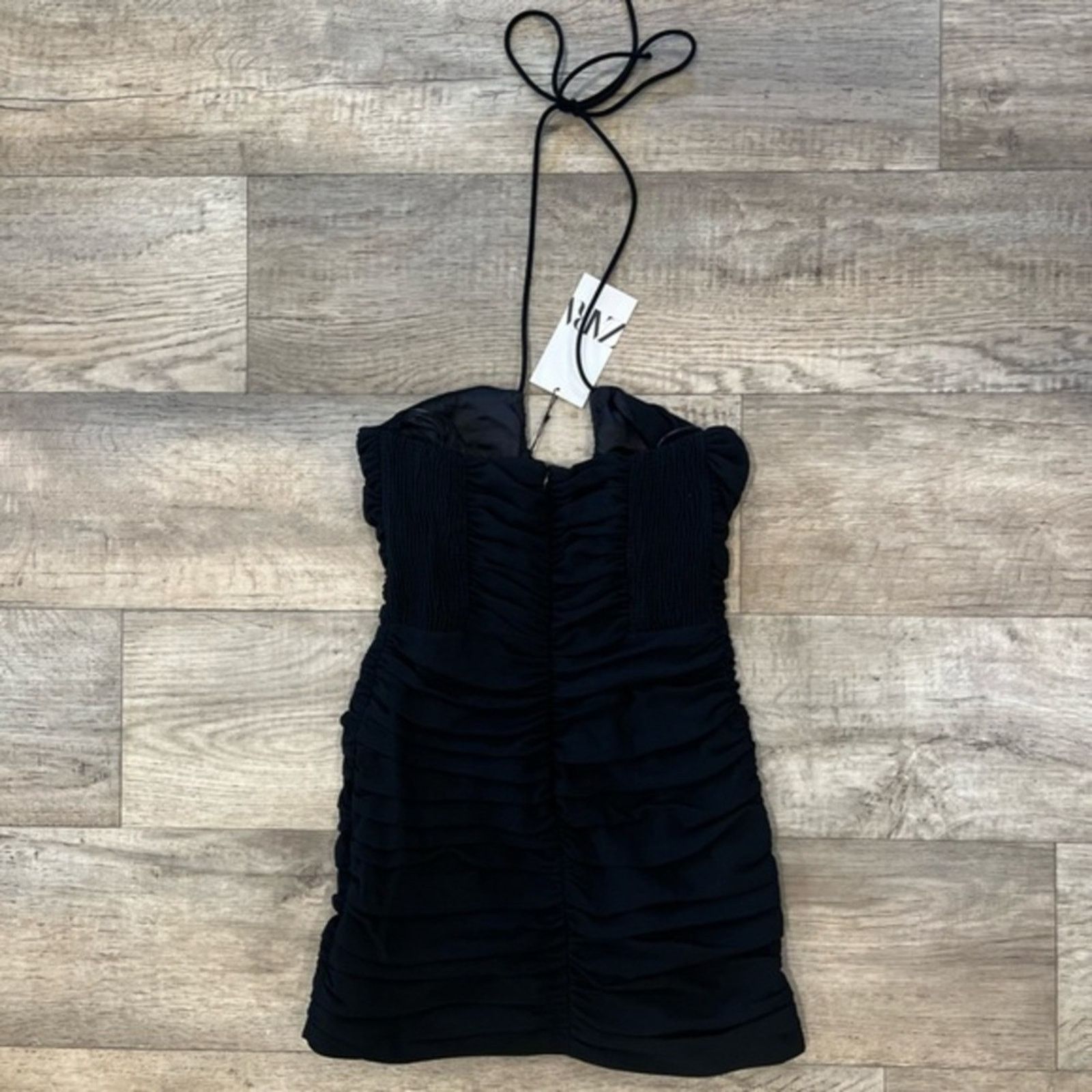 zara short fitted dress Sleeveless Midi Fit And Flare Dress | Asymmetrical main image 0