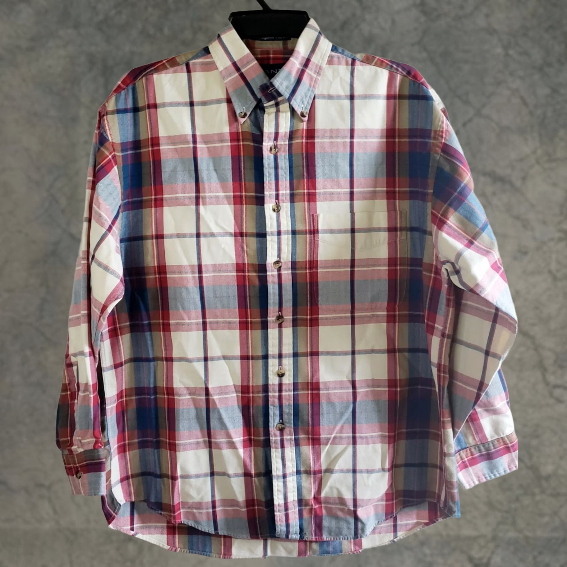 Gant GANT Shirt Mens M Blue Herringbone Harbor Men Plaid Button Red White Size US M / EU 48-50 / 2 - 1 Thumbnail