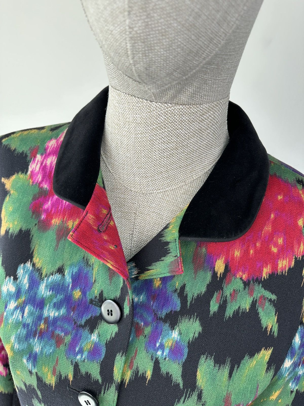 Escada Vintage ESCADA Margaretha Ley Floral Wool Blazer Jacket Size XS / US 0-2 / IT 36-38 - 17 Thumbnail