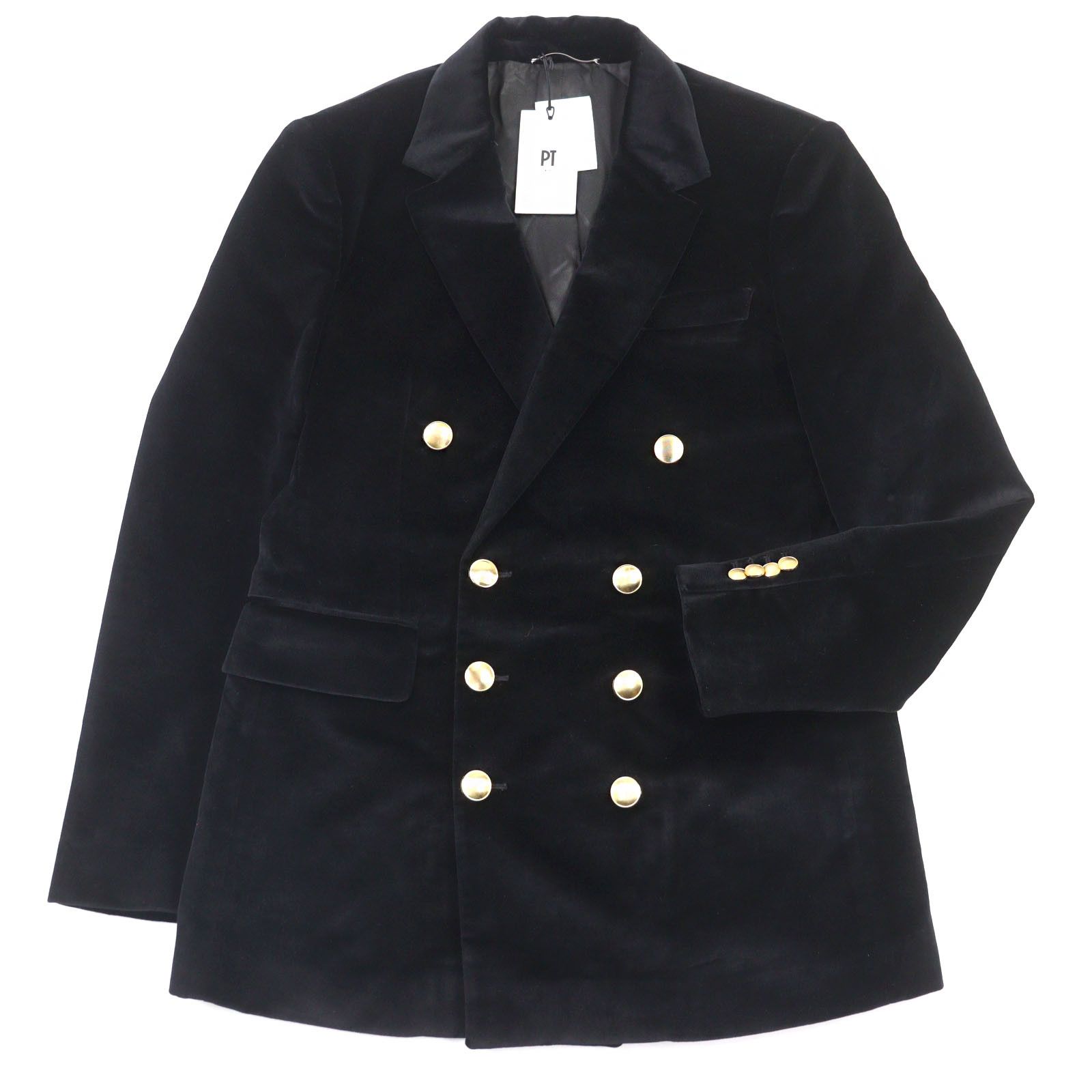 Other Other PT TORINO Velour Double Breasted Jacket Others Outerwear TL3FDP070LAC DUTY FREE for USA Size ONE SIZE - 1 Thumbnail