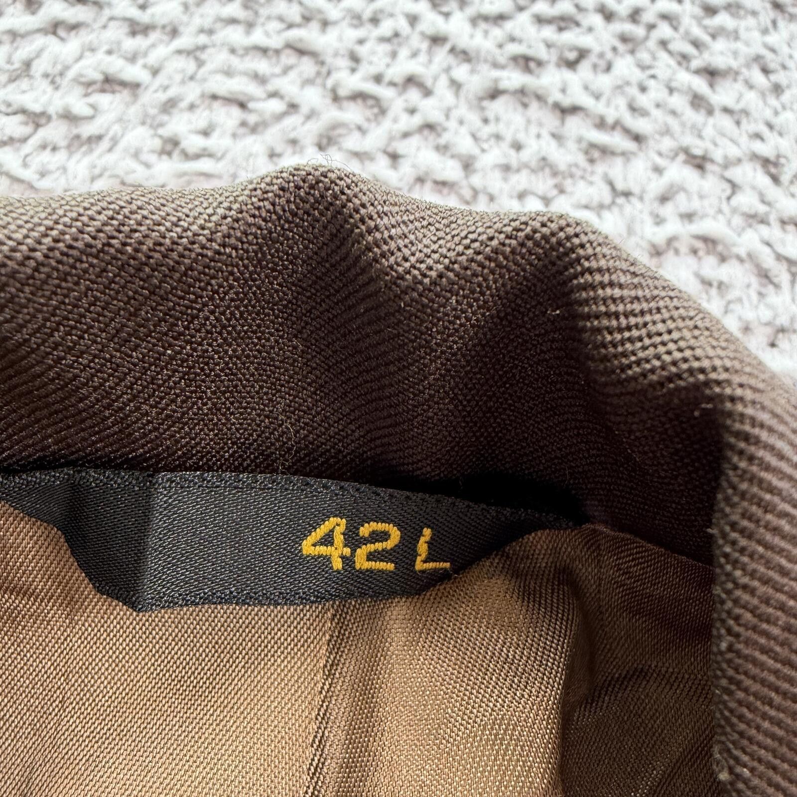 Haggar Vintage 70s 80s Brown Haggar Magic Stretch Blazer Jacket 42L Size 42L - 4 Thumbnail