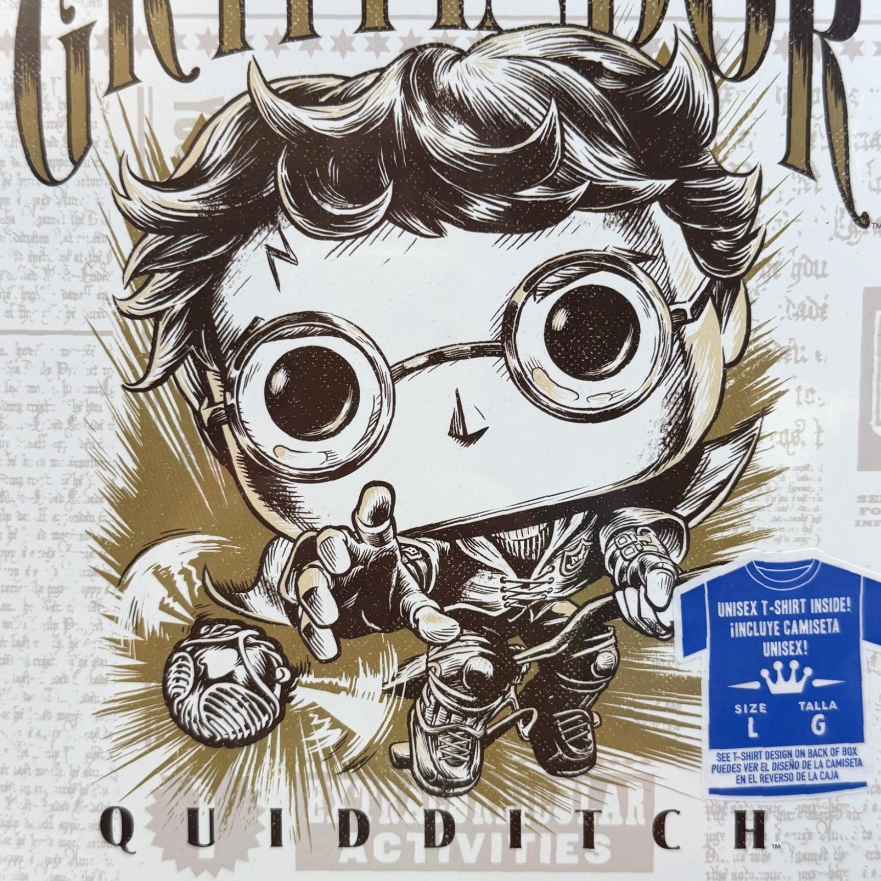 Vintage Funko Pop Tees Shirt Mens Large Black Gryffindor Quidditch Tee Harry Potter Shirt Size US L / EU 52-54 / 3 - 4 Thumbnail