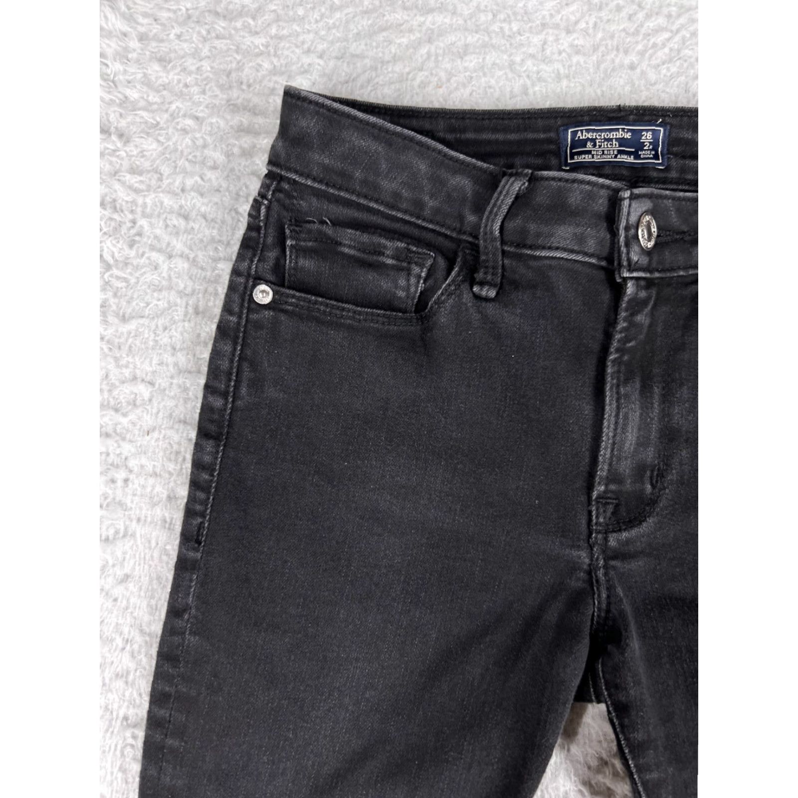 Abercrombie & Fitch Abercrombie & Fitch Jeans Women 26/2 Black Tapered Super Skinny Ankle Size 26" / US 2 / IT 38 - 5 Thumbnail
