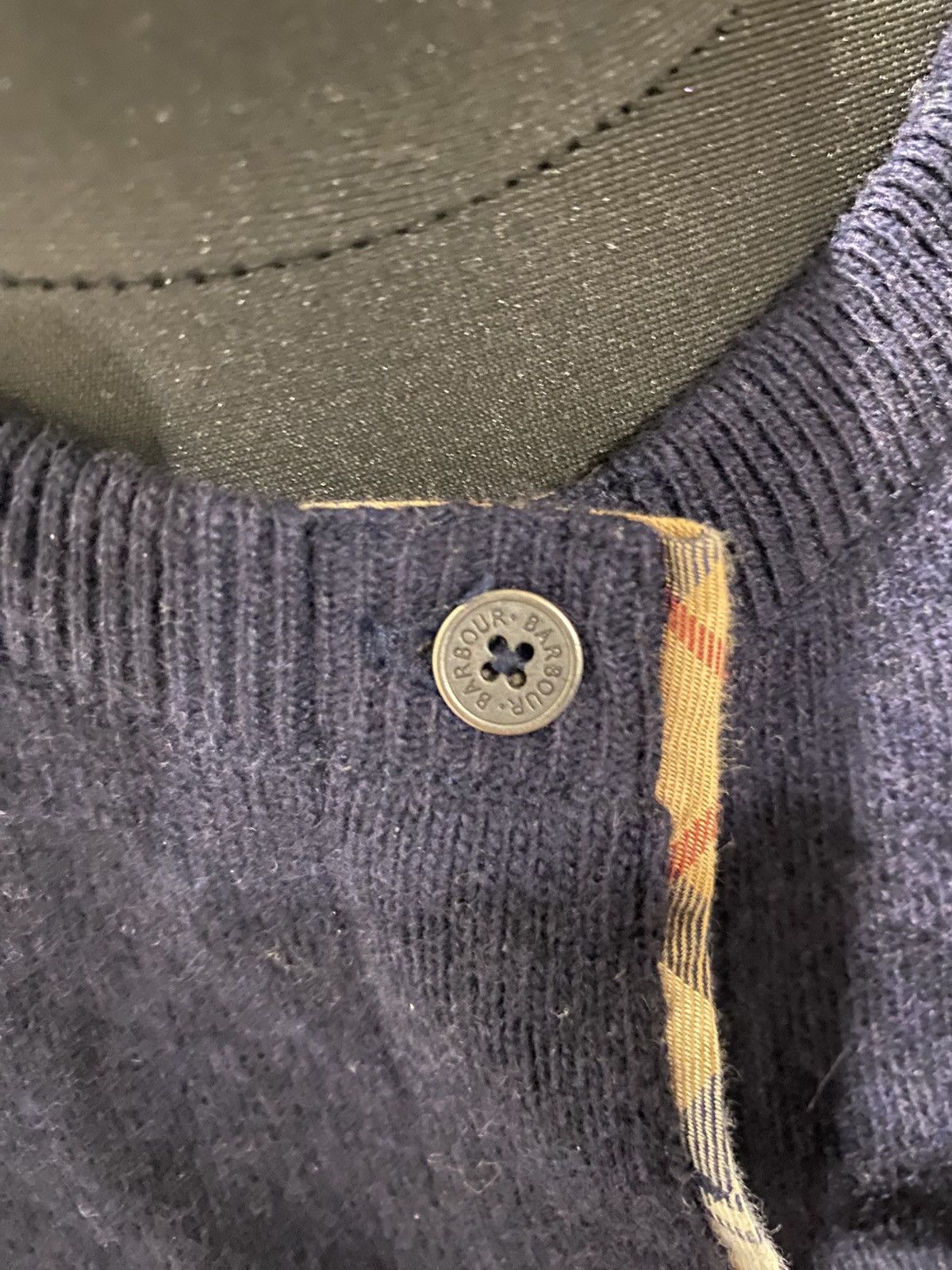 Barbour Barbour Wool Cotton Cardigan | Size L | Tartan Elbow Patches Size L / US 10 / IT 46 - 3 Thumbnail