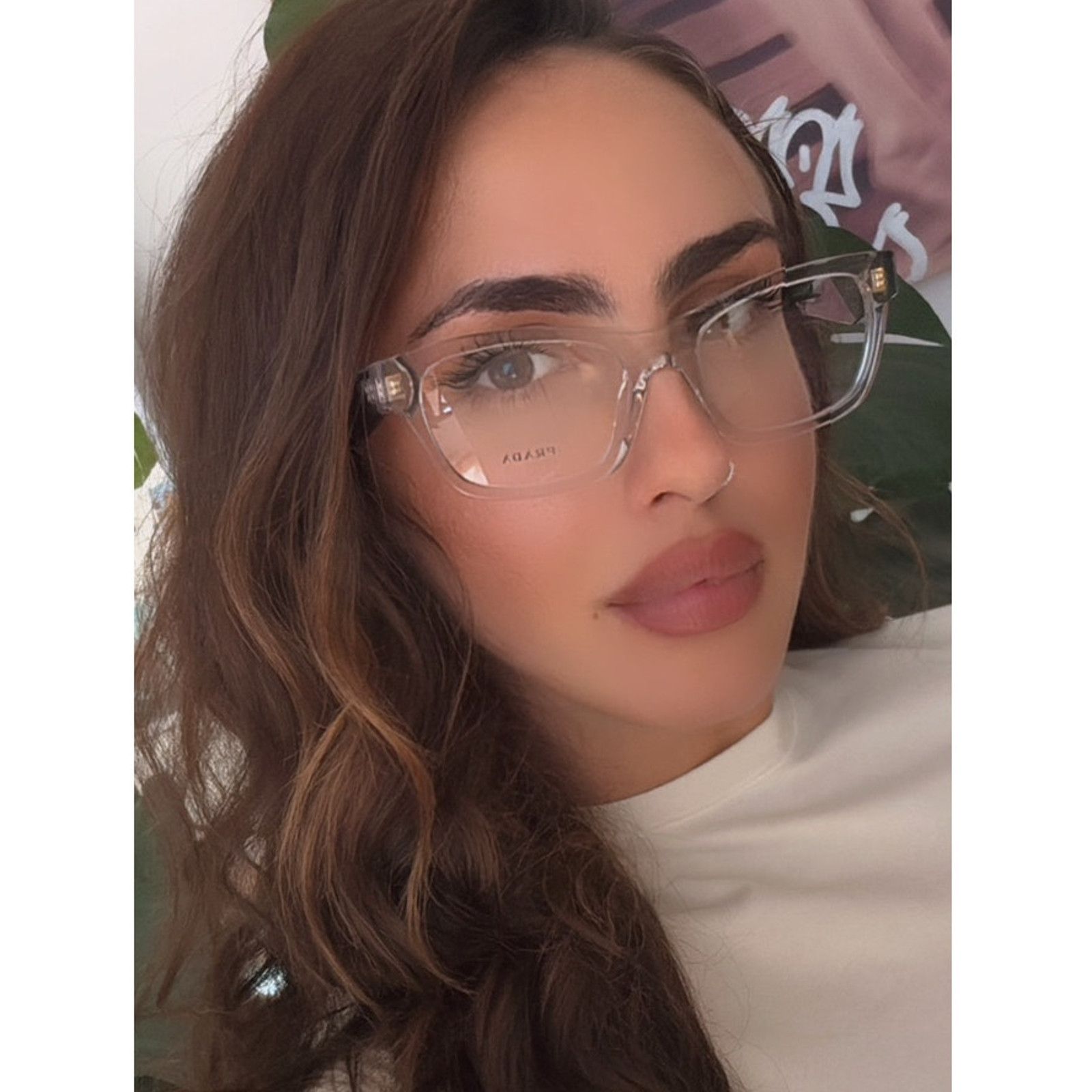 Prada NEW Prada PR B01V Clear Cat Eye Eyeglasses Frames Size ONE SIZE - 1 Thumbnail
