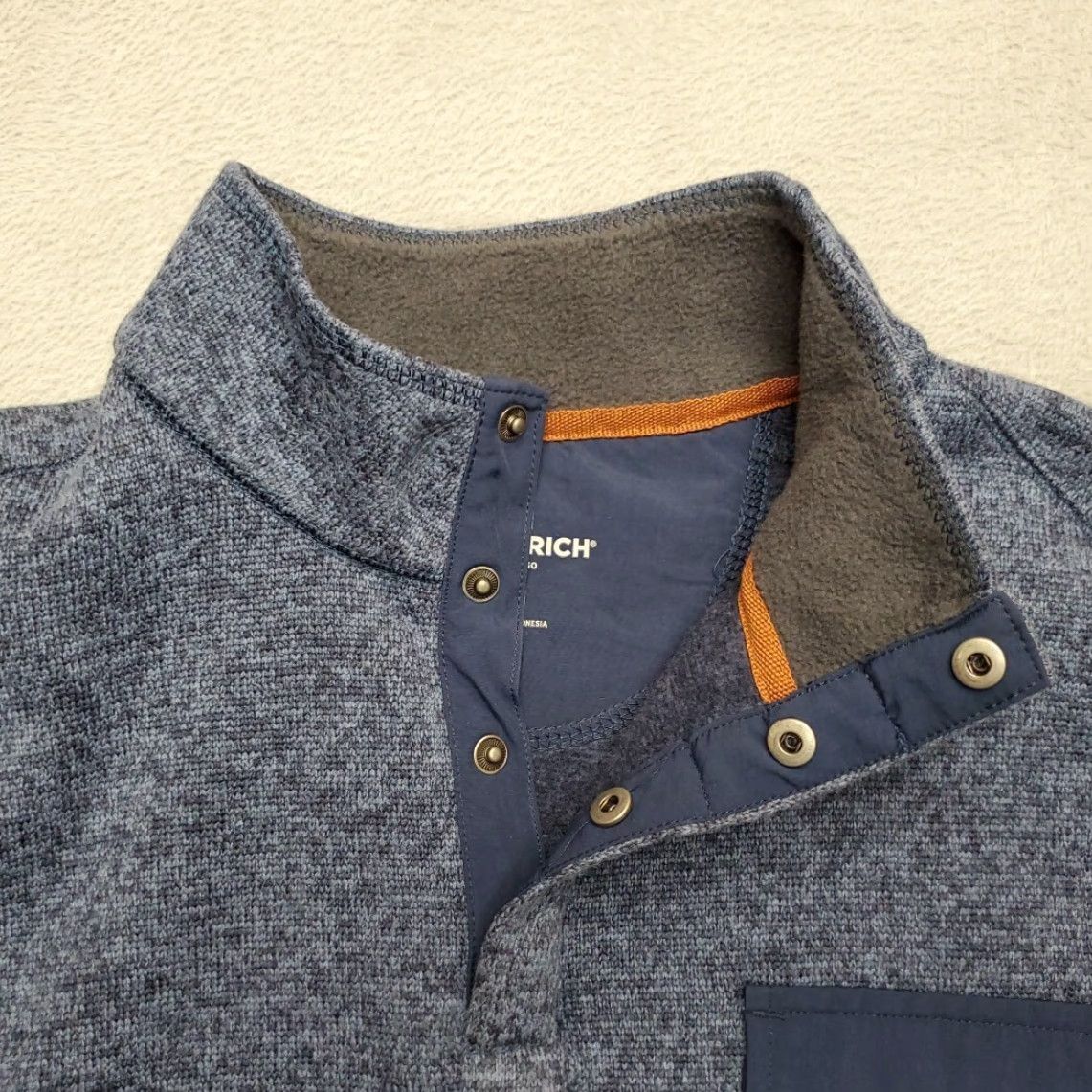 Vintage VINTAGE Woolrich Sweater Mens XL Blue Heather 1/4 Snap T Pullover Casual Gorp Logo Mock Neck All Seasons Size US XL / EU 56 / 4 - 3 Thumbnail