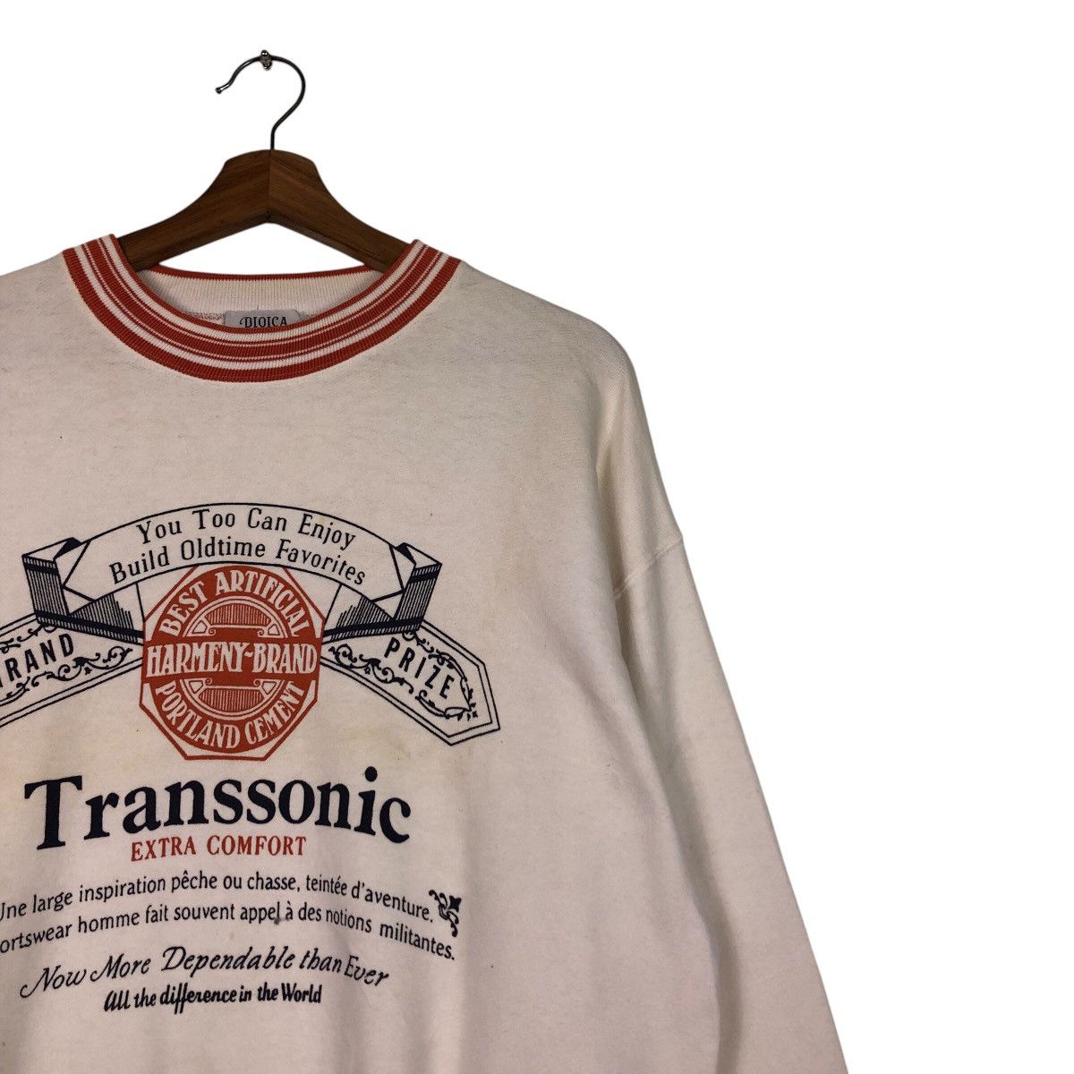 Japanese Brand 90s Transsonic Big Print Sweatshirt — Distressed + Sun-Faded Size US L / EU 52-54 / 3 - 7 Thumbnail