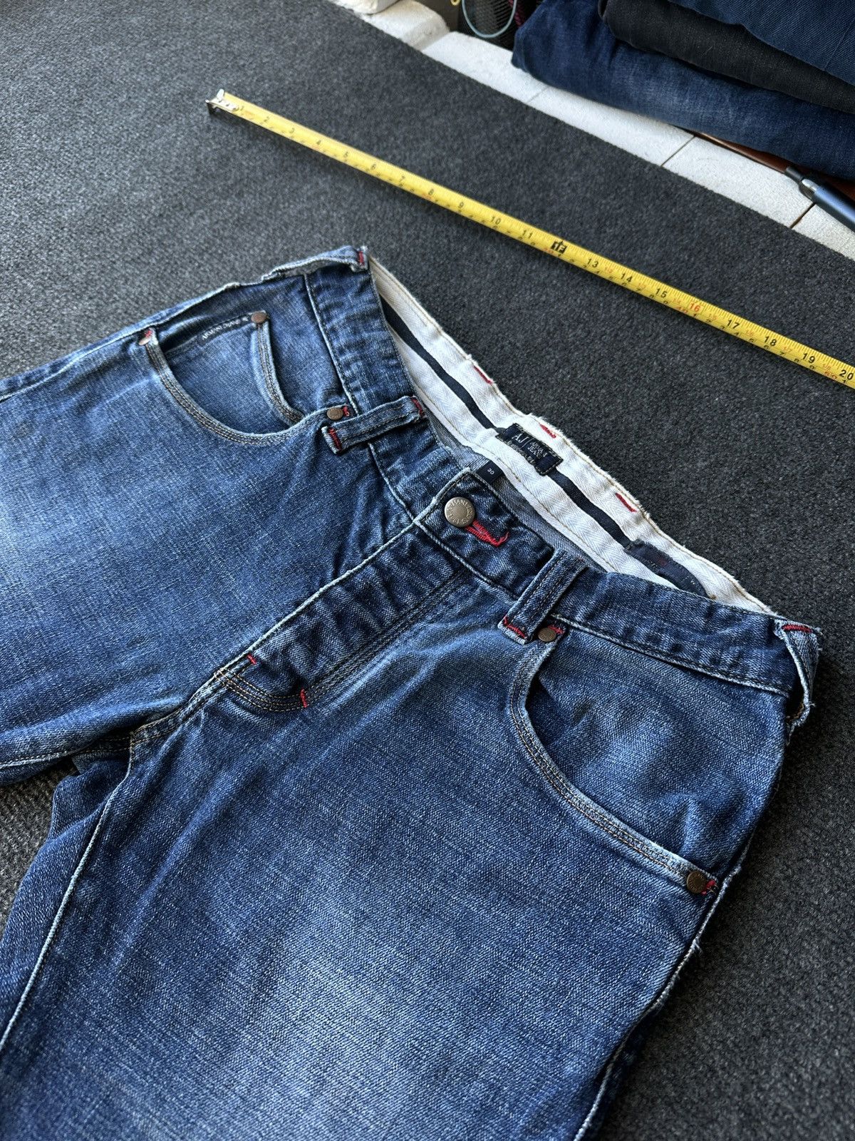 Armani 🚨Y2K WOMEN ARMANI JEANS WITH LOGO AVANT GARDE DENIM PANTS Size 30" / US 8 / IT 44 - 10 Thumbnail
