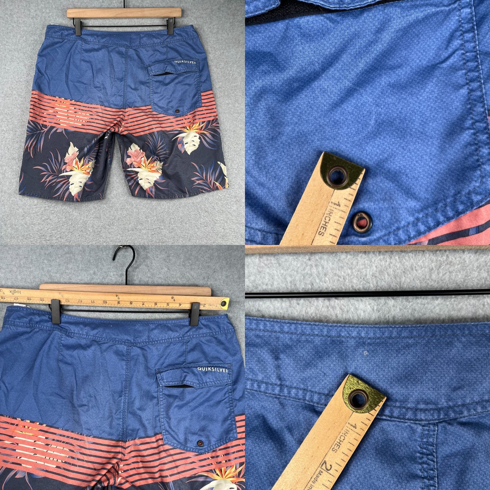 Quiksilver Quiksilver Swim Trunks Mens 36 Navy Blue Floral Board Shorts Bathing Suit Mens Size US 36 / EU 52 - 8 Thumbnail