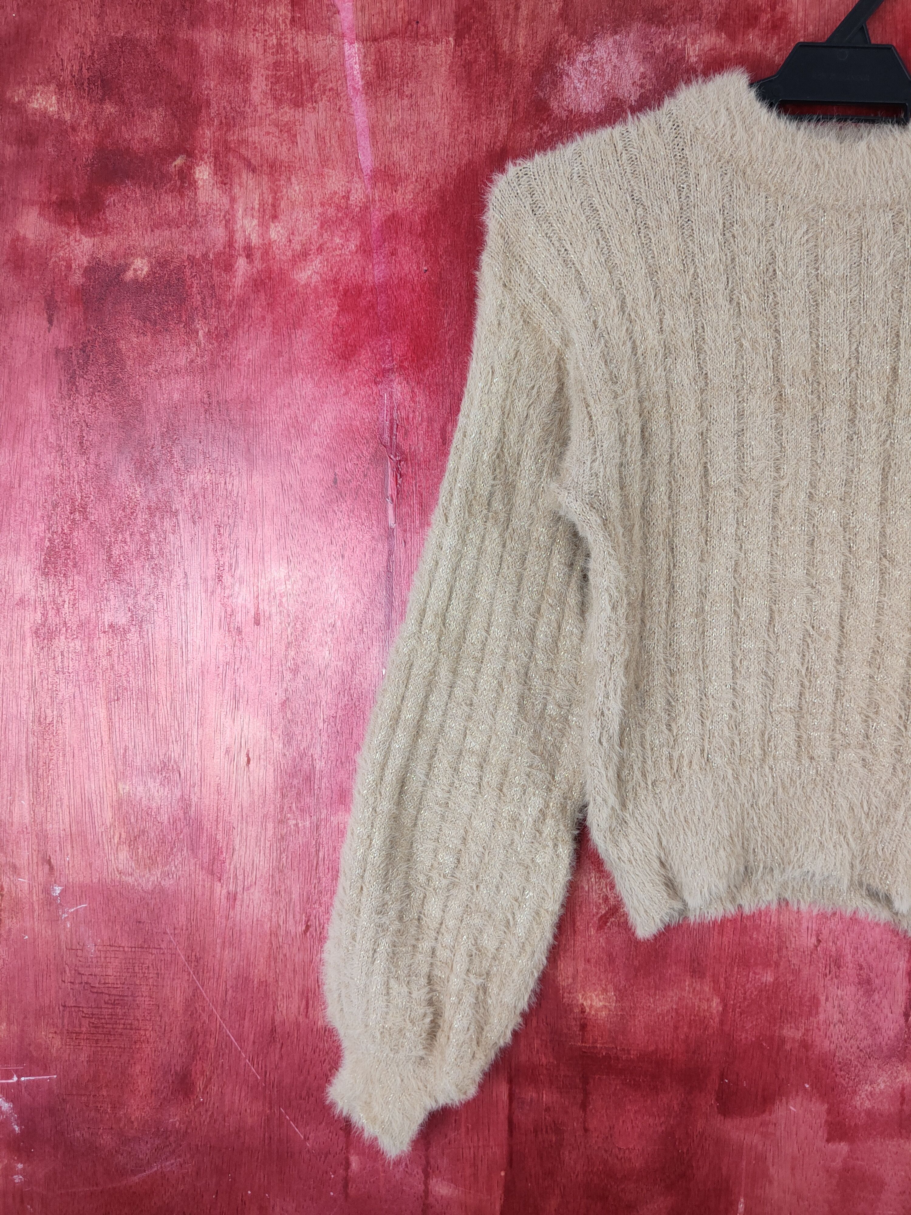 Japanese Brand × Vintage E Hypen World Gallery Beige Fur Mohair Knitwear #S1915 Size XS / US 0-2 / IT 36-38 - 3 Thumbnail