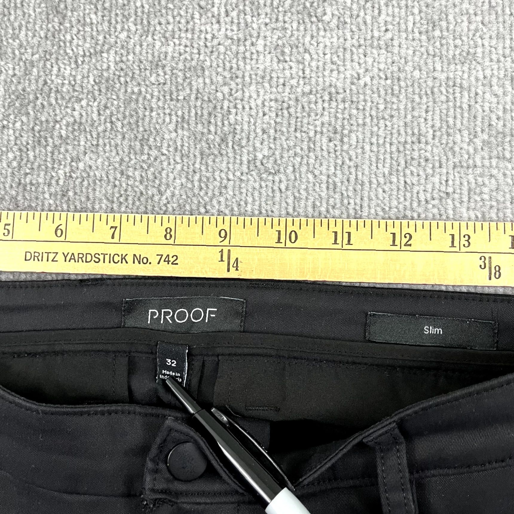Vintage PROOF Pants Slim Fit Mens 32 x 26 Gray Chino Performance Casual Stretch P-530003 Size US 32 / EU 48 - 2 Thumbnail