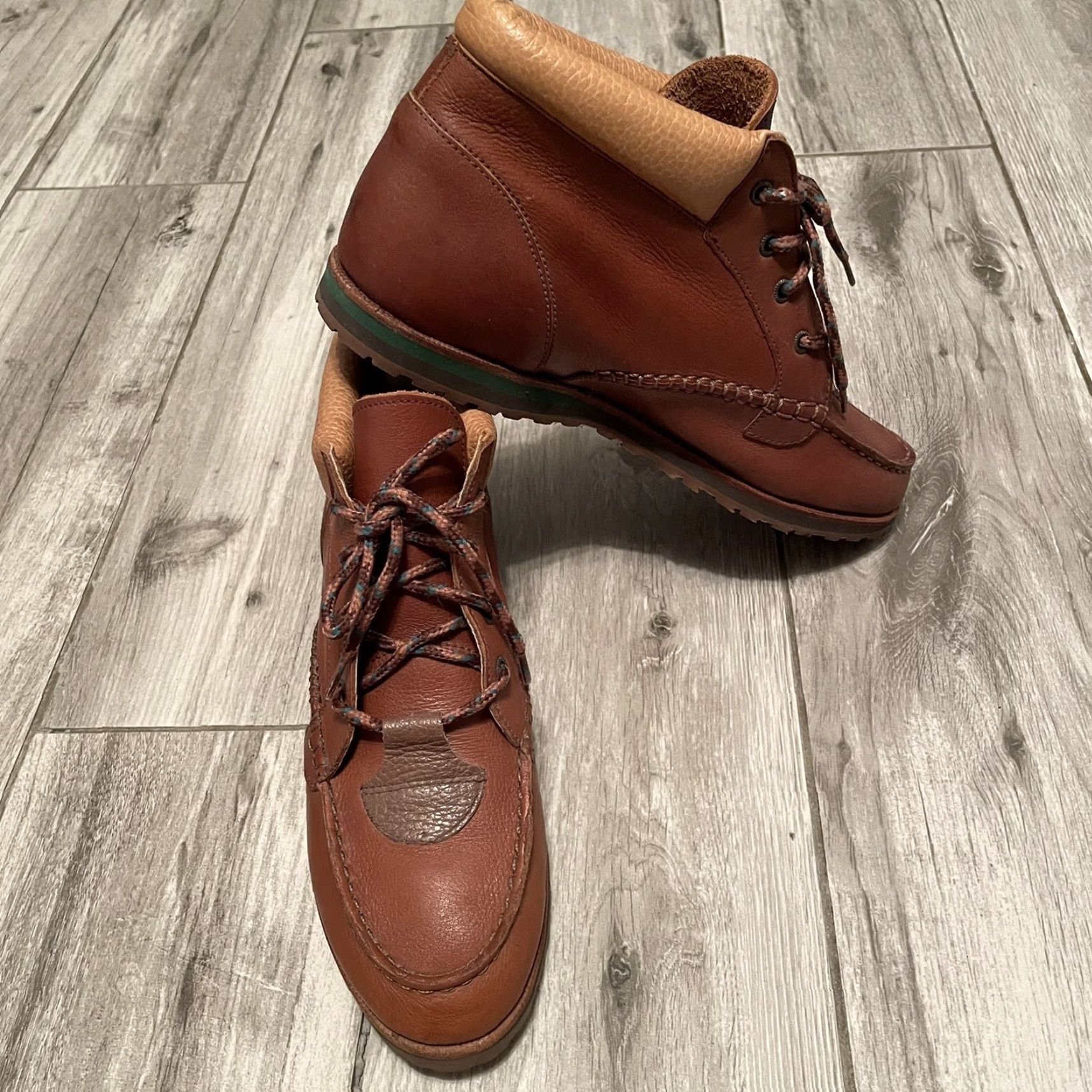Vintage VINTAGE Amazonas Connie Leather Green Chukka Ankle Boots 8.5B Women Moccasin Brown US 8.5 Size US 9 / IT 39 - 2 Thumbnail