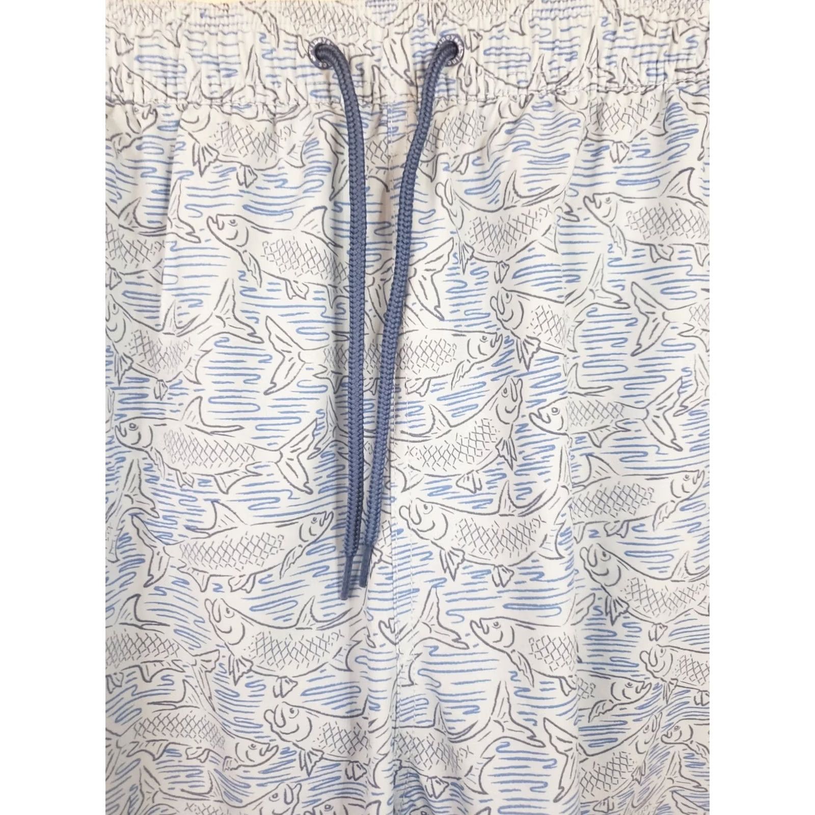 Vineyard Vines Vineyard Vines Mens Trunks Blue Lined All Over Pattern Fish Tarpon 2XL Size US 39 - 3 Thumbnail