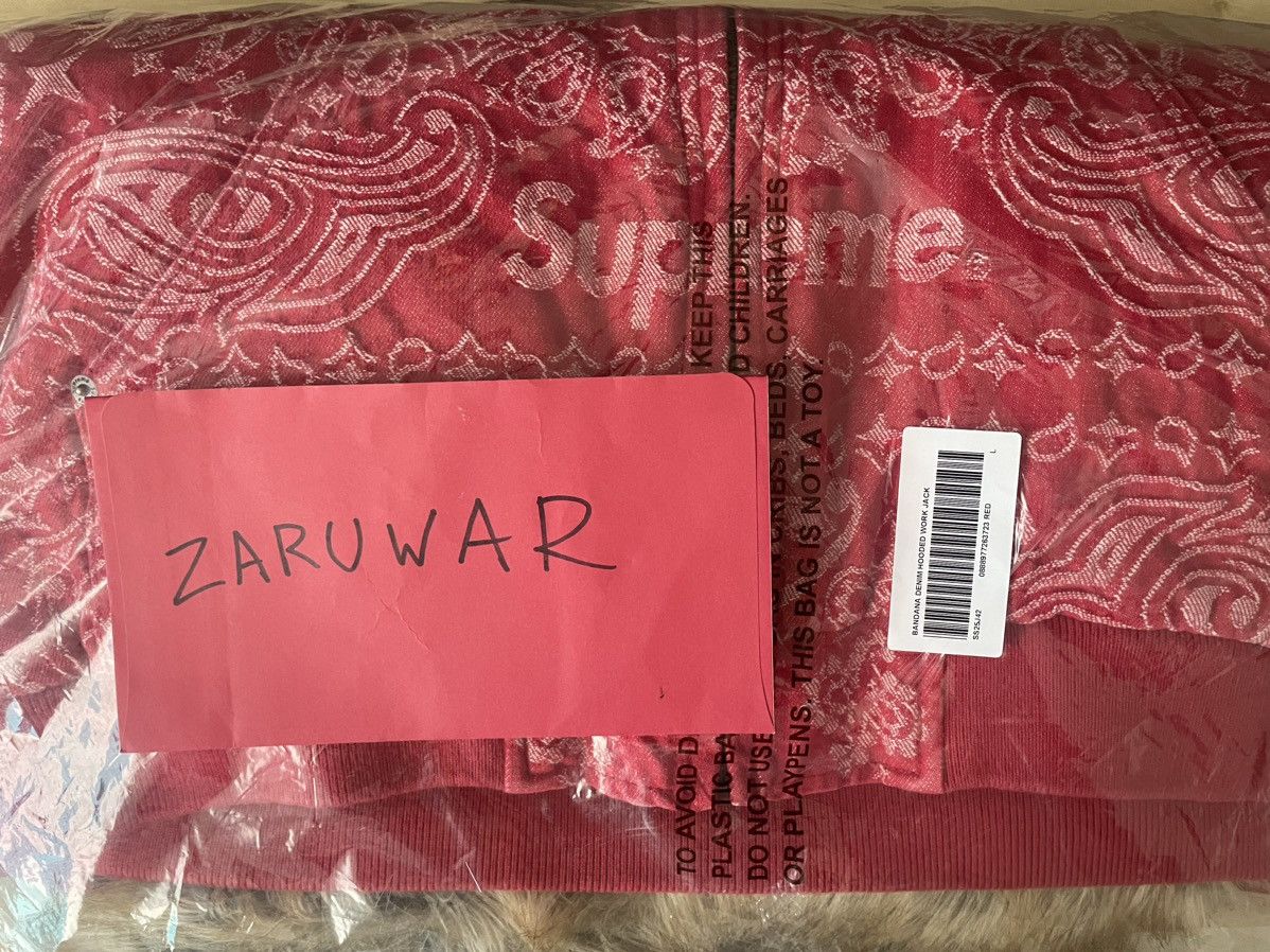 Supreme Red Supreme Bandana Hooded Work Jacket Size US L / EU 52-54 / 3 - 3 Thumbnail