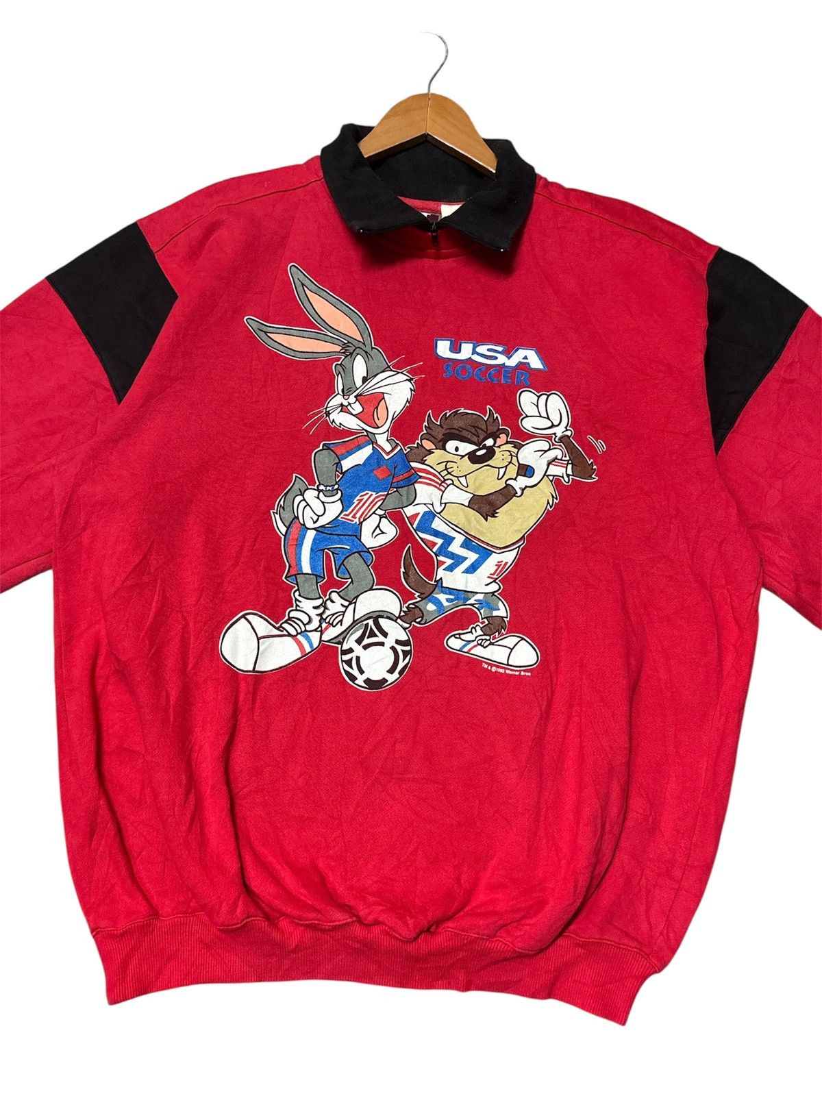 Vintage 💥RARE💥VINTAGE 1993 USA SOCCER LOONEY TUNES SWEATSHIRT 🔥 Size US XL / EU 56 / 4 - 4 Thumbnail