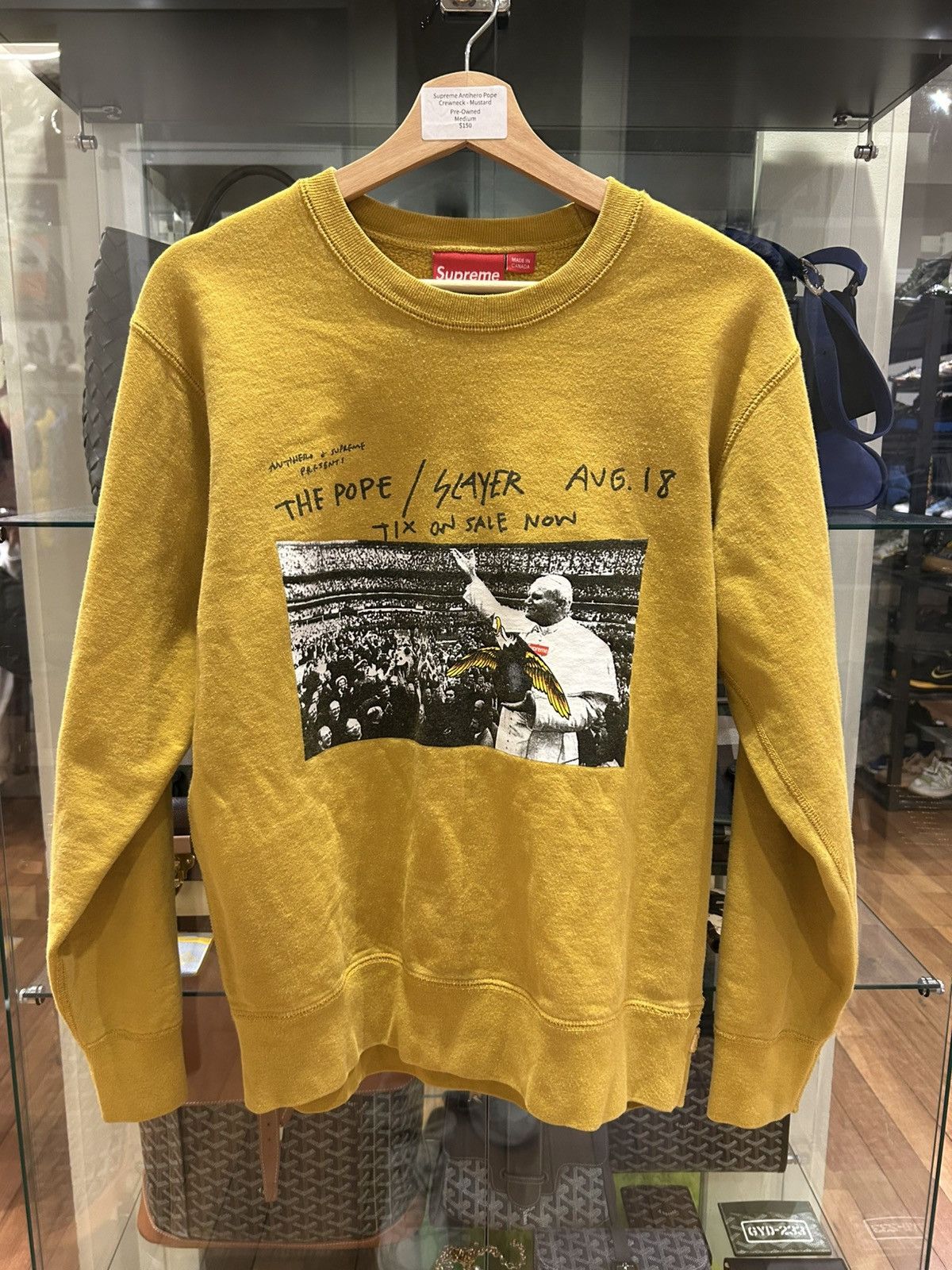 Antihero × Supreme Supreme Antihero Pope Crewneck - Mustard Size US M / EU 48-50 / 2 - 1 Thumbnail