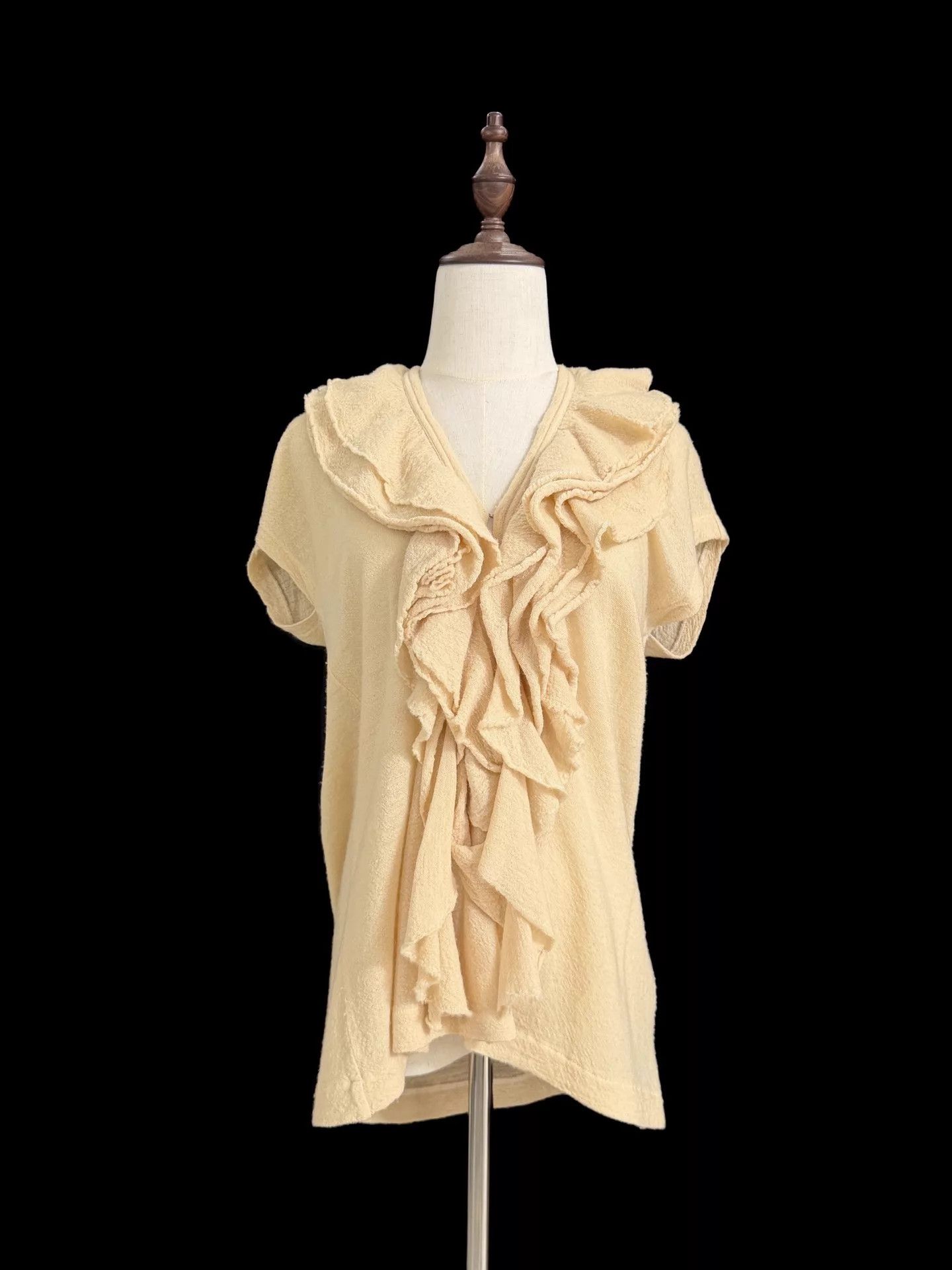 Comme des Garcons Comme des Garçons Layered Ruffle Wool Top Beige Size ONE SIZE - 5 Thumbnail