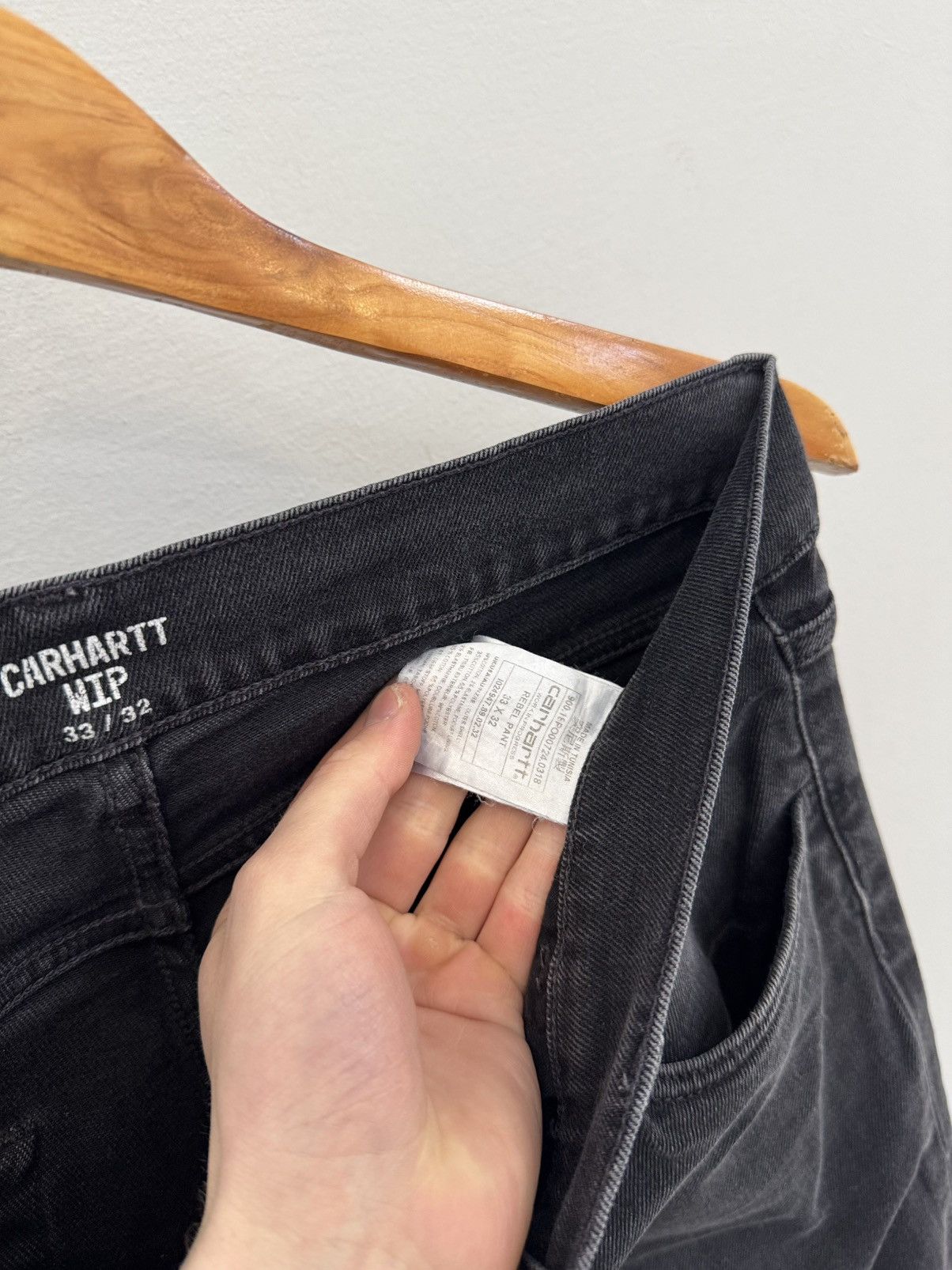 Carhartt × Carhartt Wip × Vintage Carhartt jeans Newel pant dark grey denim Size US 33 - 2 Thumbnail