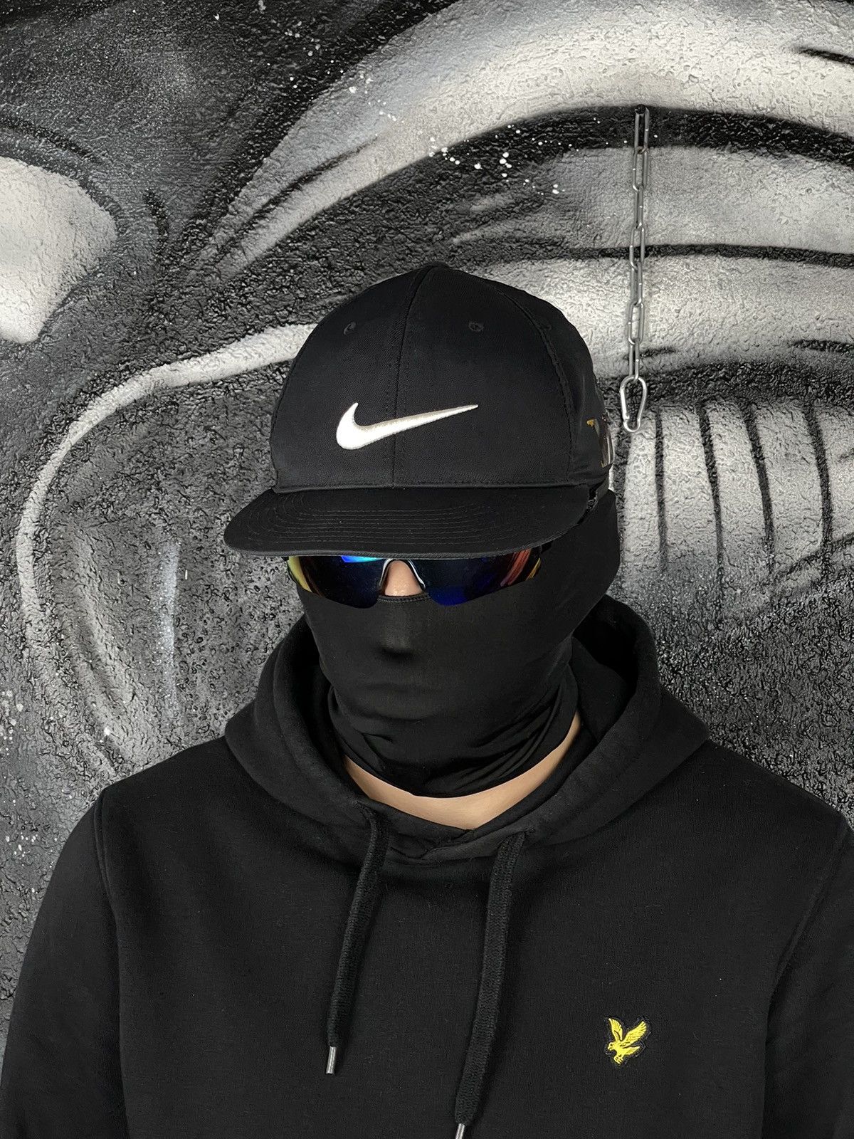 Japanese Brand Nike Golf Y2K Sportswear FlexFit Black Hat Cap Size ONE SIZE - 2 Thumbnail