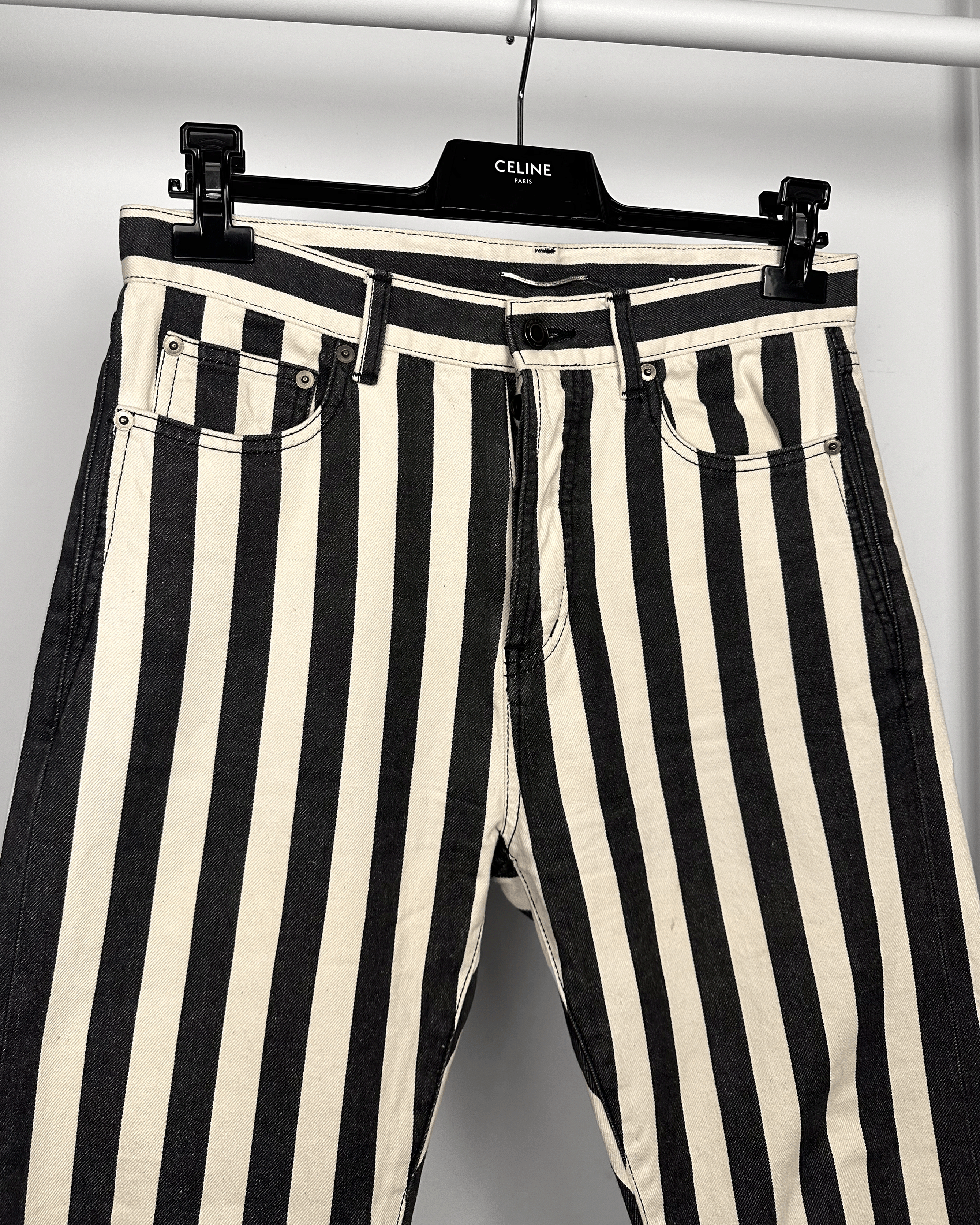 Saint Laurent Paris Saint Laurent Striped Prisoner Skinny Jeans Size US 31 - 4 Thumbnail