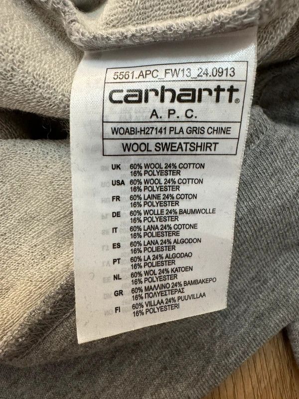 A.P.C. × Carhartt Wip A.P.C. x Carhartt WIP FW2013 Fall/Winter Wool Sweatshirt S Size US S / EU 44-46 / 1 - 7 Thumbnail