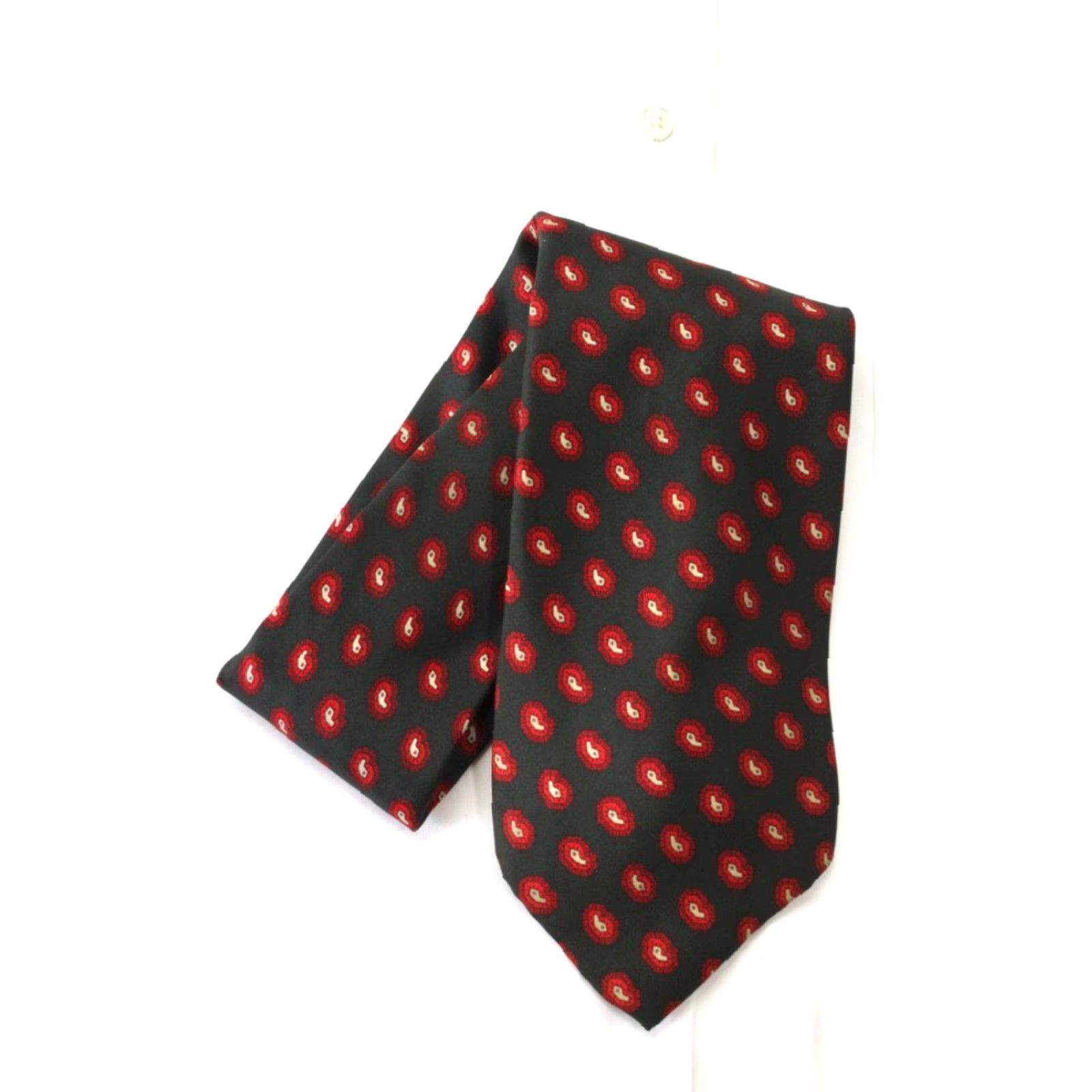 Vintage Vintage Bullock's Necktie Black Silk Paisley 59" 4" Mens Tie USA Classic (57"-60") - 100% Silk - Men - Vintage Special Occasion Size ONE SIZE - 8 Thumbnail