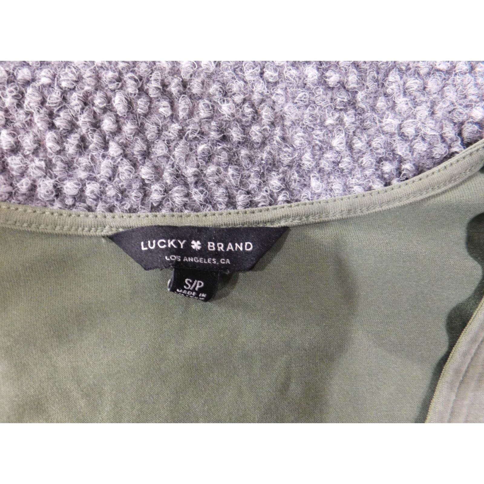 Lucky Brand Lucky Brand Blouse Shirt Womens V-Neck Pullover Knit Modal Green S Short Sleeve Casual Classic Size S / US 4 / IT 40 - 4 Thumbnail