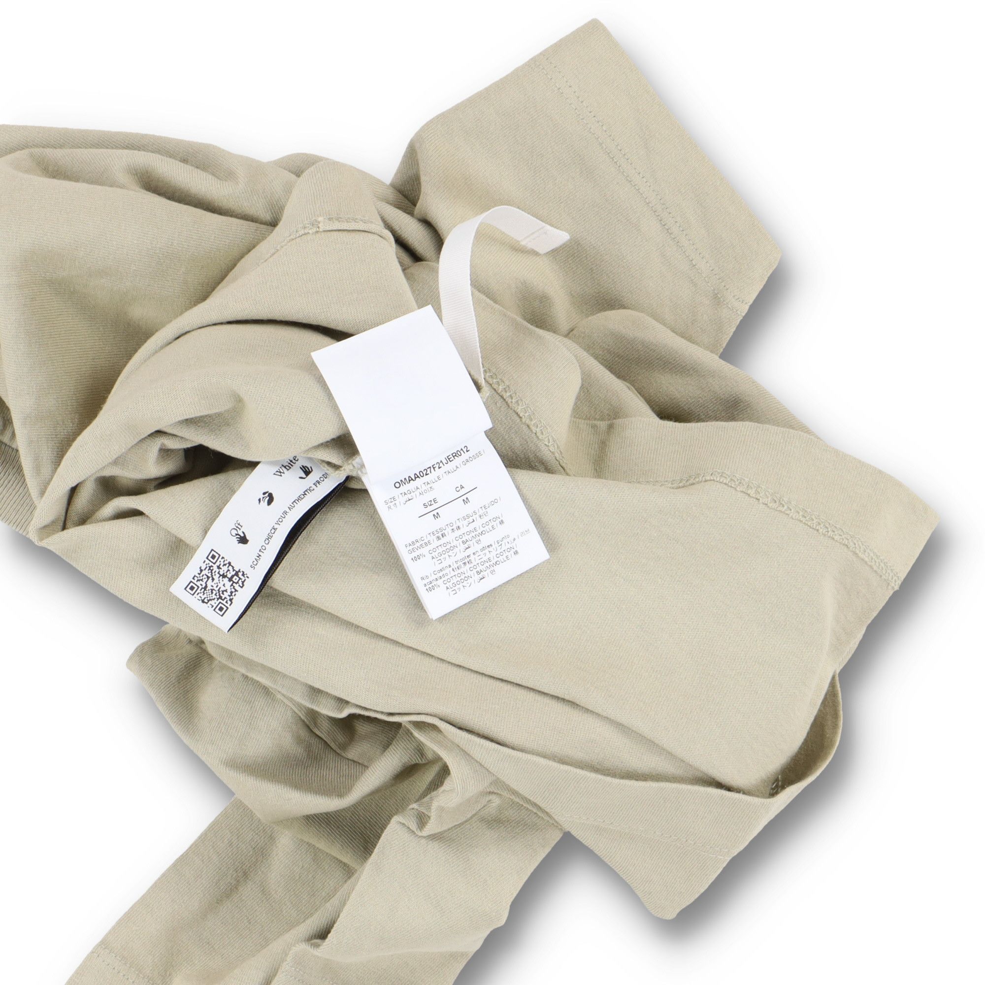 Off-White Beige Caravaggio Hand Off Logo T-Shirt Size US M / EU 48-50 / 2 - 6 Thumbnail