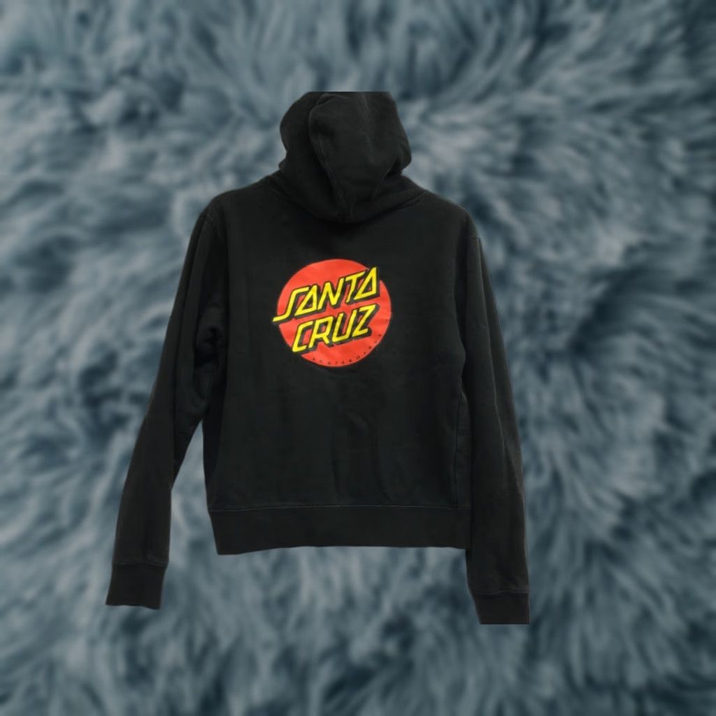 Vintage Santa Cruz Hoodie Men Black Graphic Print Hooded Pockets Sweater Pullover Long Sleeve Size S Regular Logo Bedrock? Size US S / EU 44-46 / 1 - 1 Thumbnail