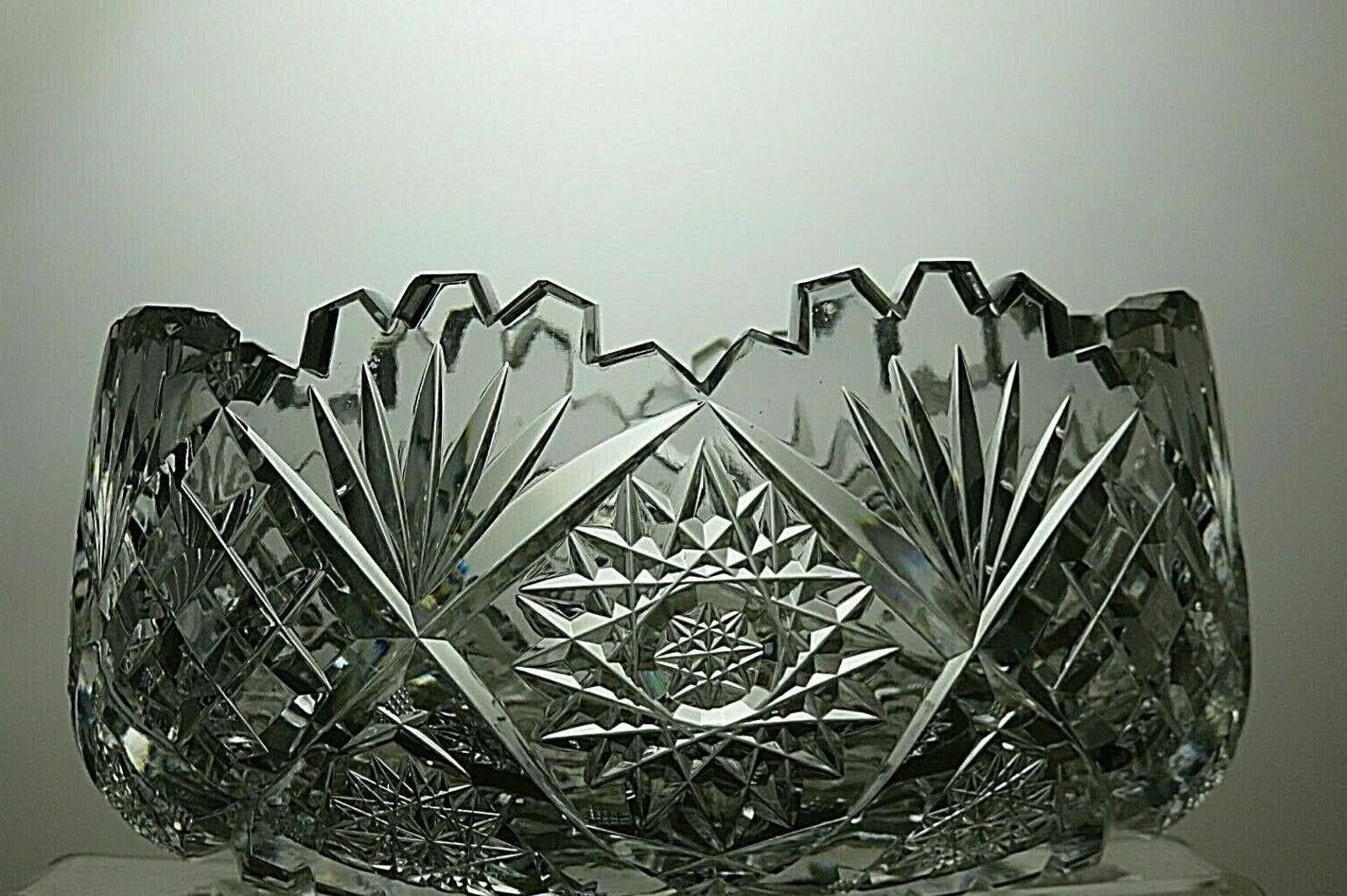 The Unbranded Brand American Brilliant Period Crystal Hobstar Cut Fruit Bowl Size ONE SIZE - 3 Thumbnail