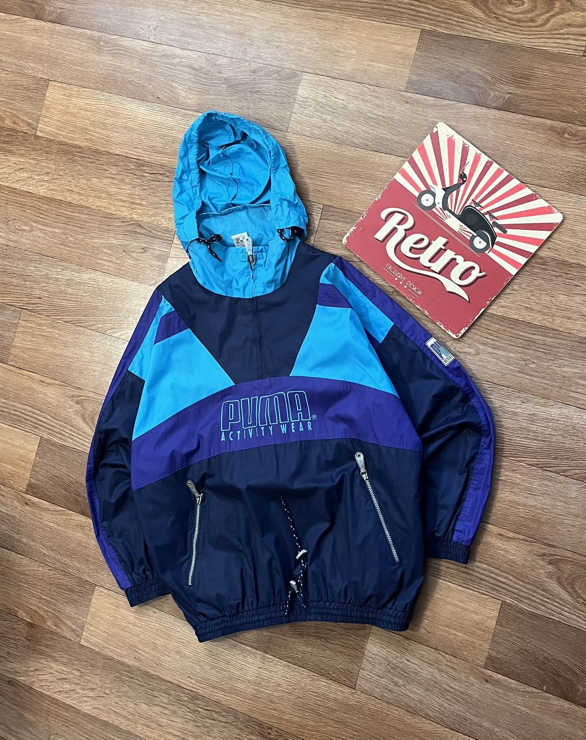 Puma Vintage Puma 90s Activity Wear 1/3 Zip Anorak Jacket Size US L / EU 52-54 / 3 - 2 Thumbnail