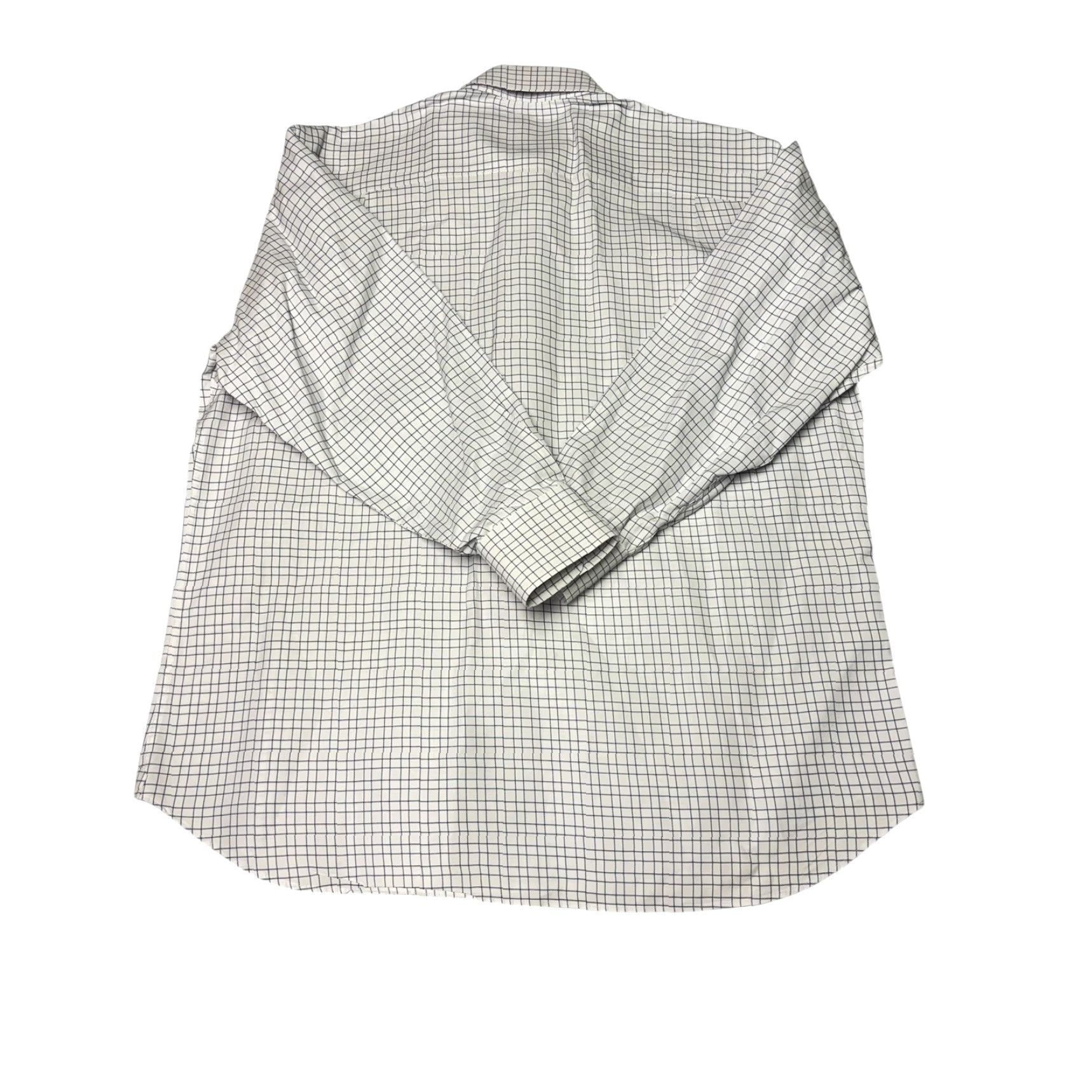 David Donahue David Donahue Mens Shirt 17 32 33 White Blue Check Dress Button Down 100 Cotton Size 46R - 7 Thumbnail