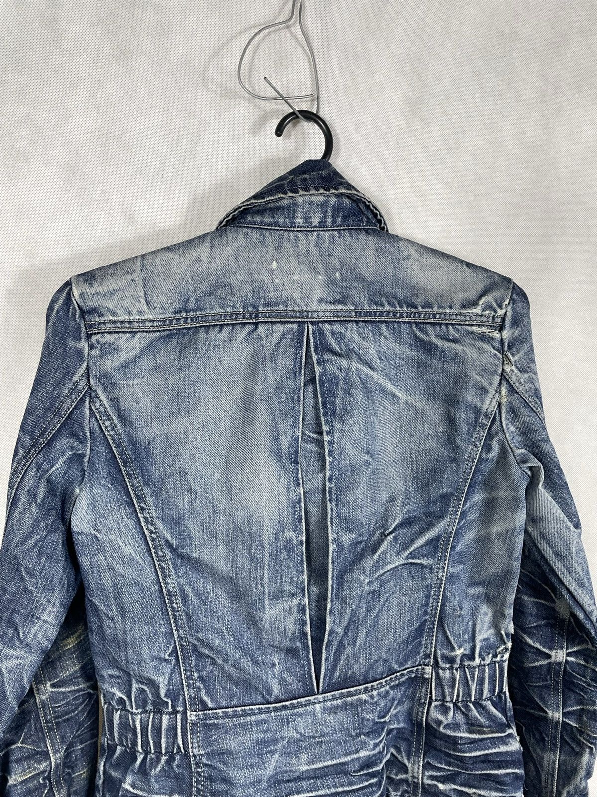 Diesel × If Six Was Nine × Le Grande Bleu (L.G.B.) Y2K Diesel Distressed Denim Jacket Coat Zip Up 00s 2000s Size M / US 6-8 / IT 42-44 - 13 Thumbnail