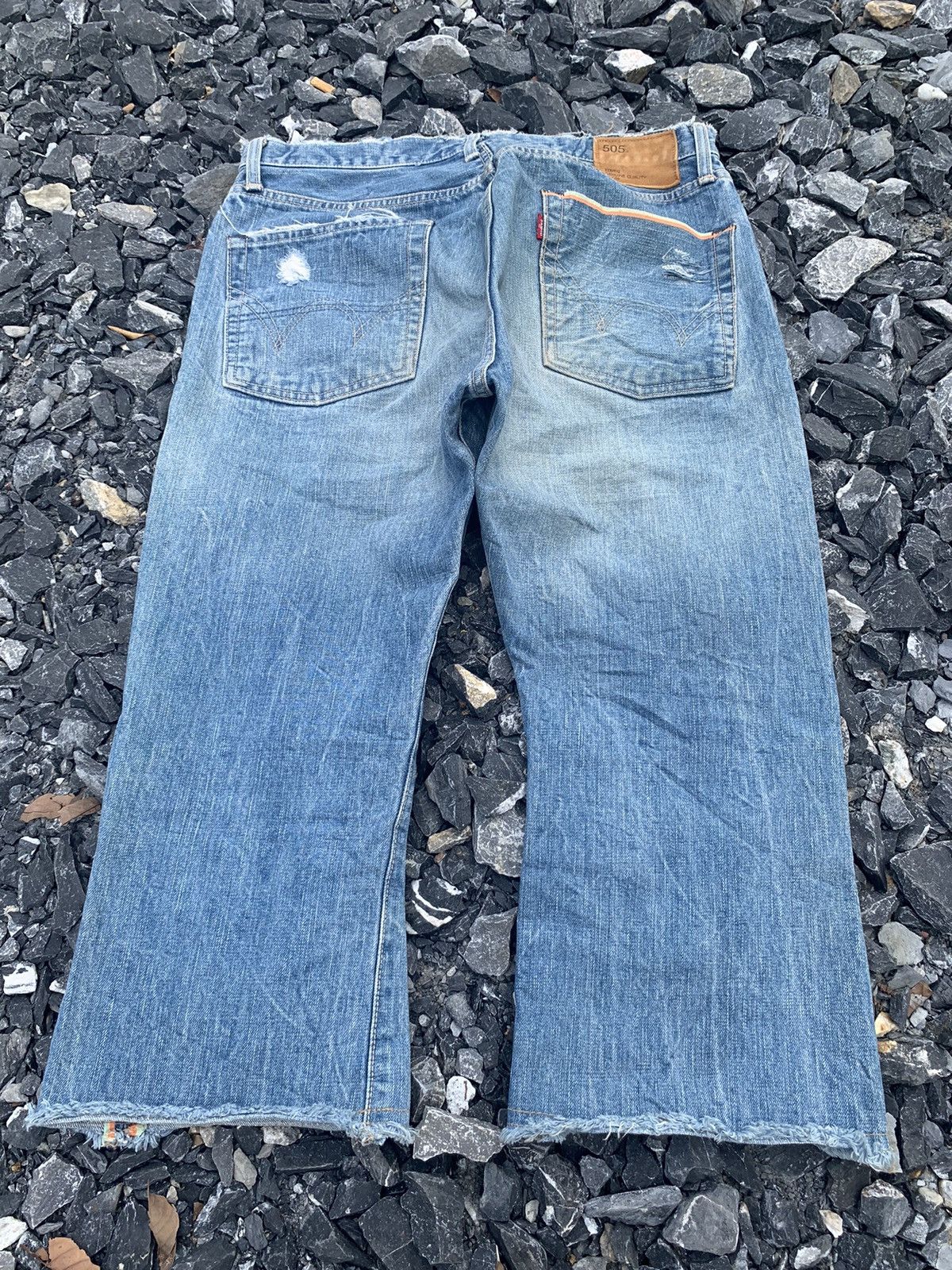 Kapital EDWIN 505s SELVEDGE RUSTY DISTRESSED SHORT DENIM Size US 32 / EU 48 - 4 Thumbnail