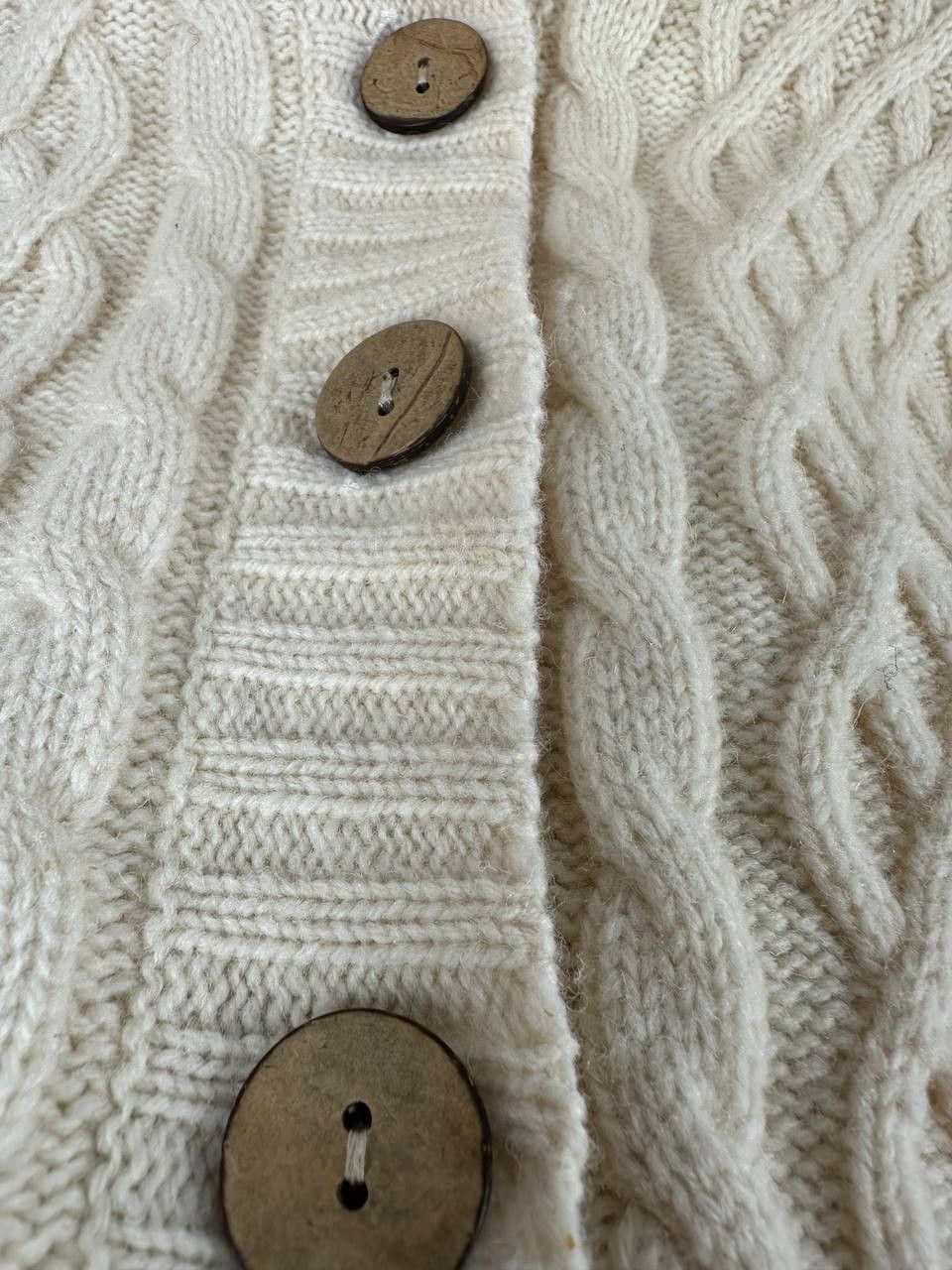 Carraig Donn Carraig Donn Aran Wool Lined Cardig Made in Ireland Cream S Size S / US 4 / IT 40 - 9 Thumbnail