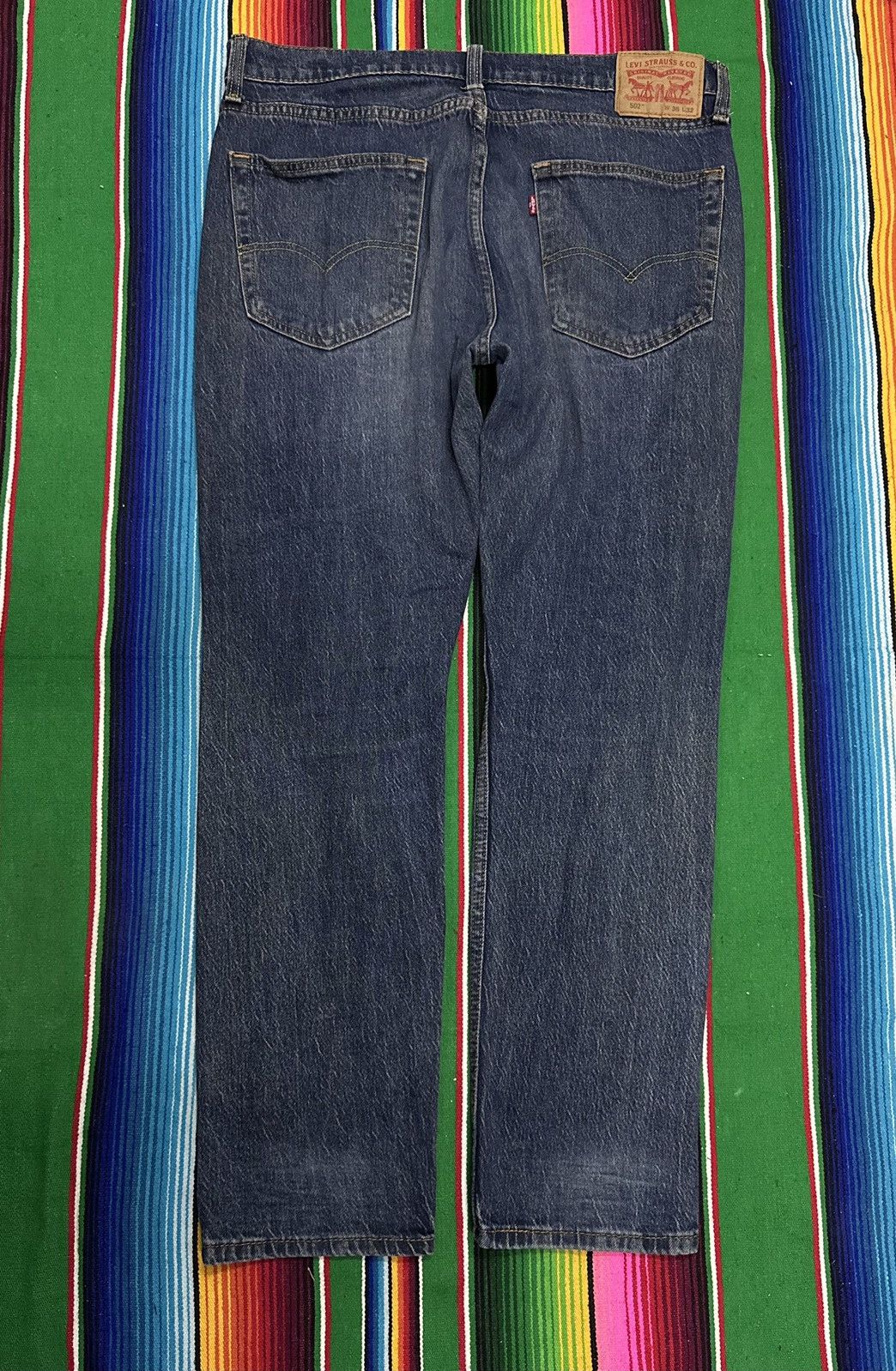 Levi's Vintage Clothing 💥Levis💥502 distress Crazy design 💥 Size US 36 / EU 52 - 3 Thumbnail