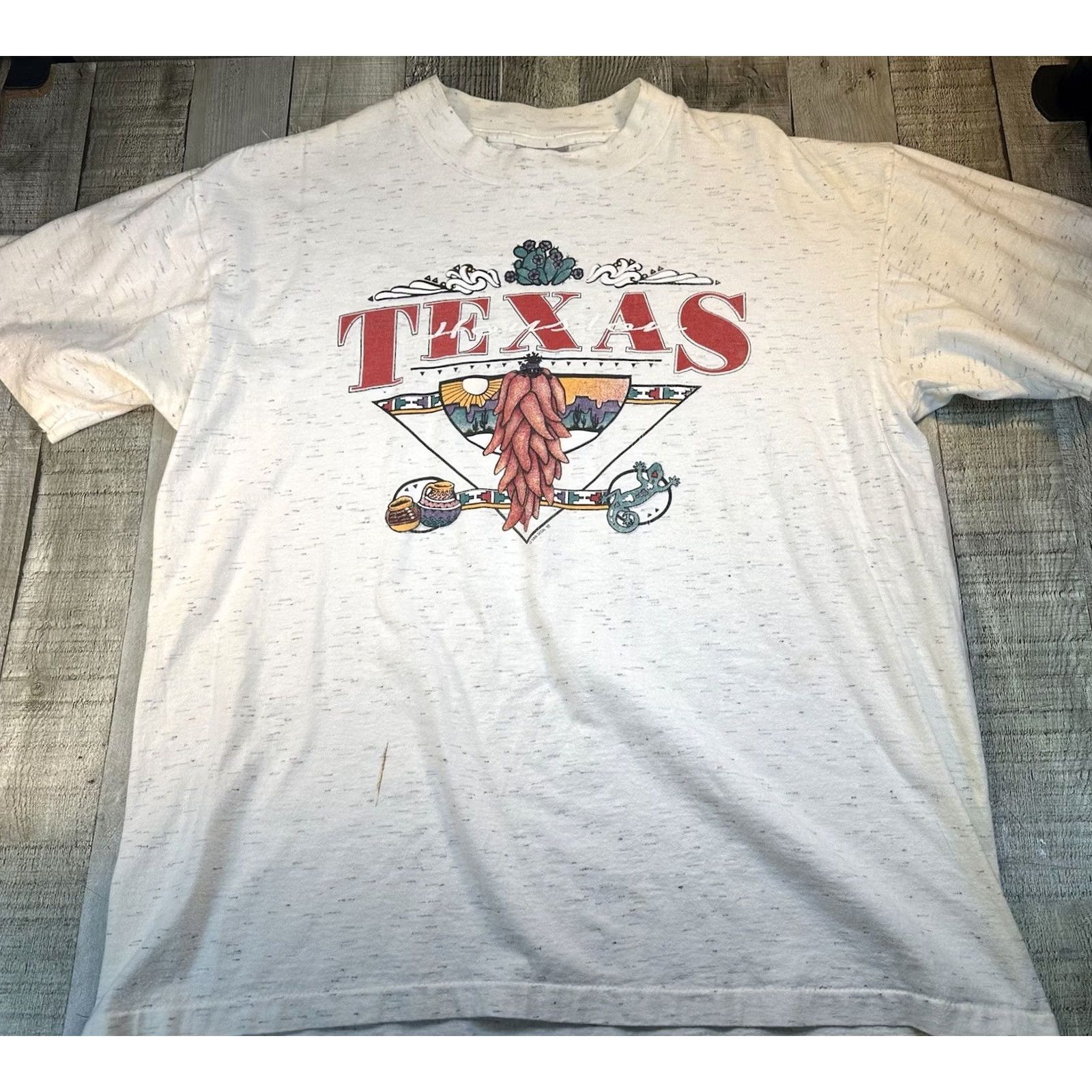 Vintage VINTAGE Oneita T-Shirt Men L Gray 90s Houston Texas Chili’s San Segal 1992 Size US L / EU 52-54 / 3 - 2 Thumbnail