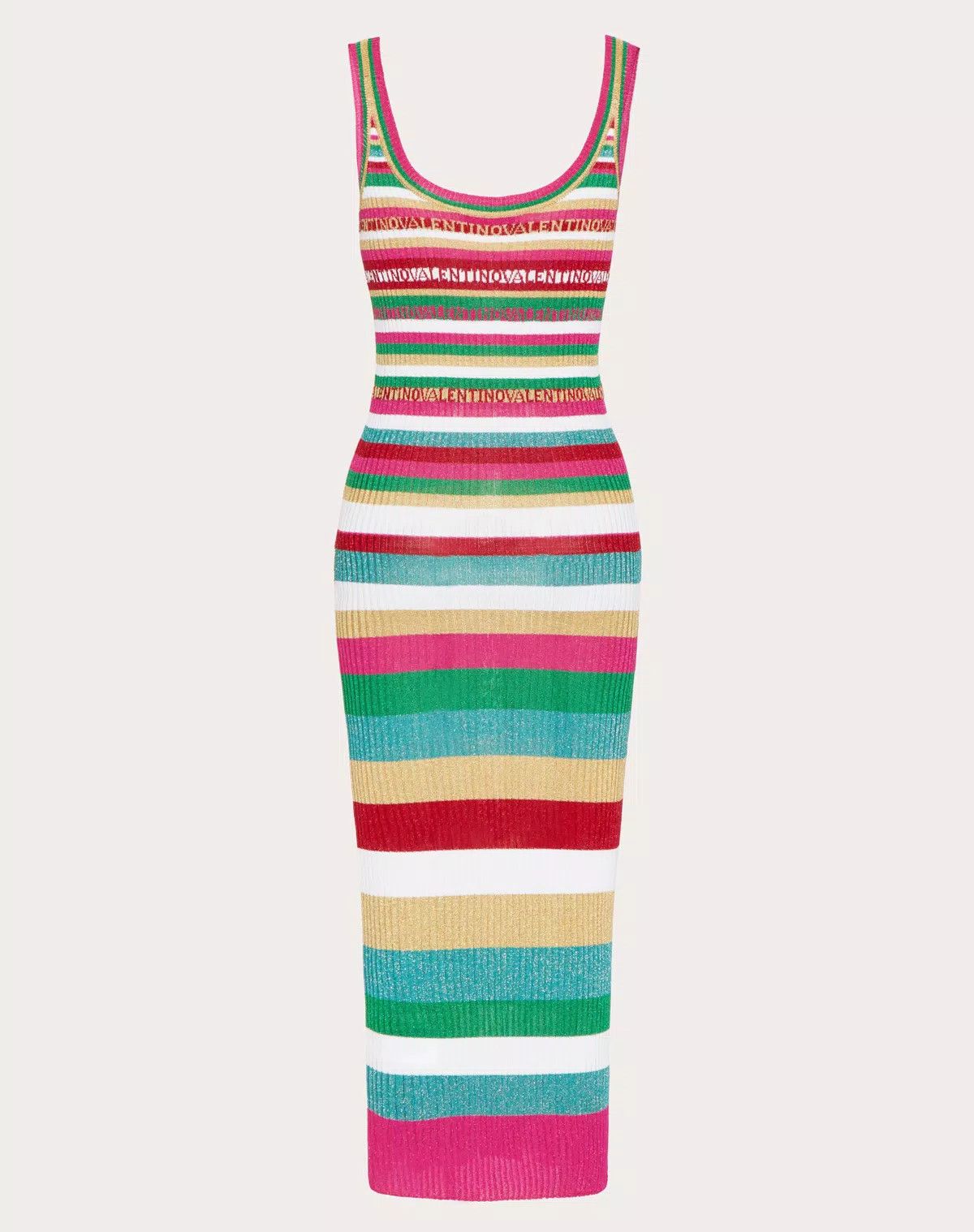 Valentino o1s1wg110625 Stripes Lurex Dress in Multicolor Size XXS / US 00 / IT 34 - 2 Thumbnail