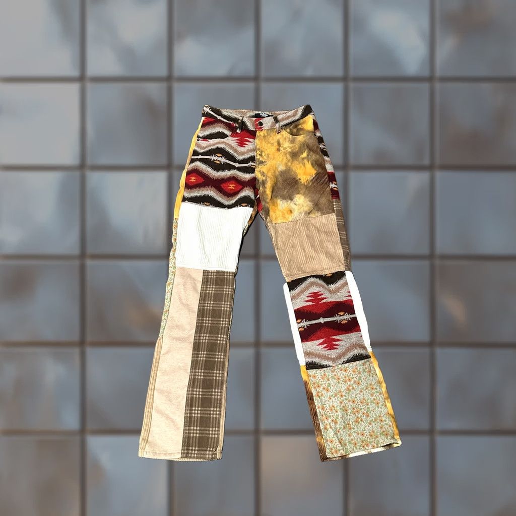 Jaded London Jaded London Pants Jeans Womens 26 Patchwork Corduroy Aztec Boyfriend Fit Straight NWT Size 26" / US 2 / IT 38 - 1 Thumbnail