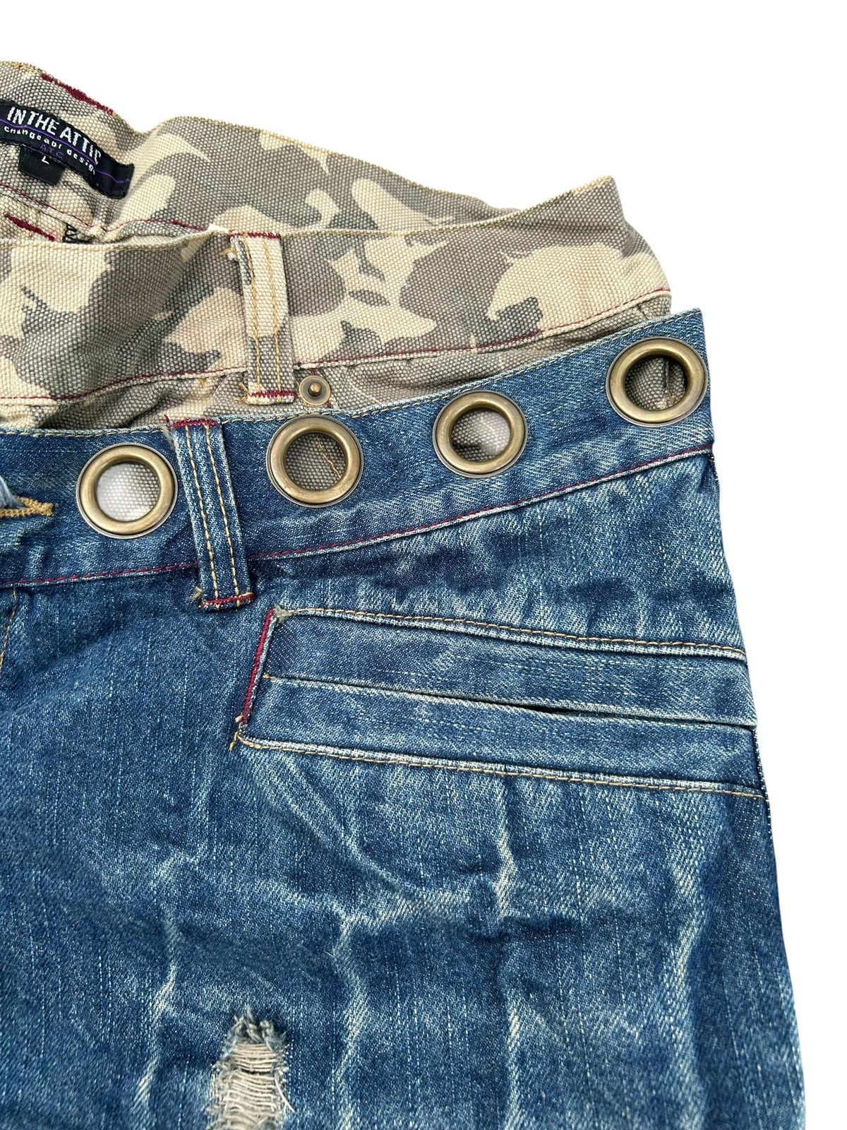 Kapital Double Waist IN THE ATTIC PUNK Distressed Denim Jeans Size US 32 / EU 48 - 7 Thumbnail