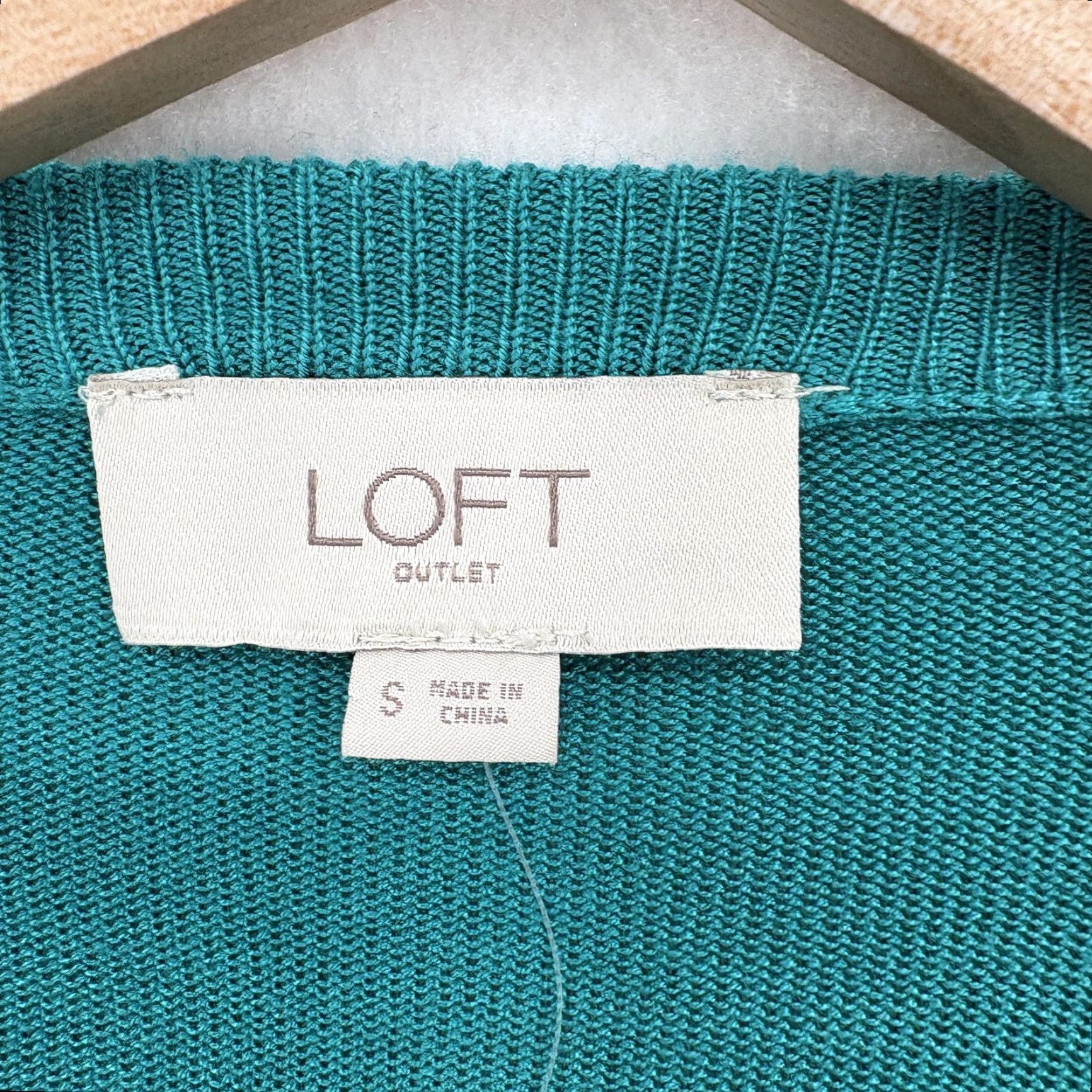 Loft LOFT Cardigan Sweater Womens Small Green Open Front Scallop Hem Lightweight NWT Size S / US 4 / IT 40 - 4 Thumbnail