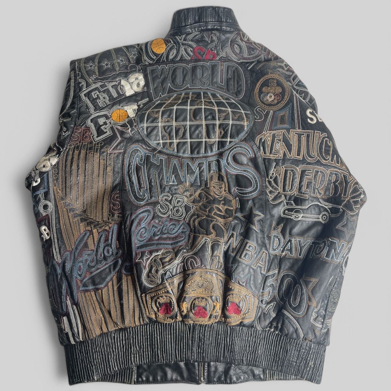 Vintage Vilanto Leather Jacket AOP 3XL Super Bowl World Series Size US XXL / EU 58 / 5 - 7 Thumbnail